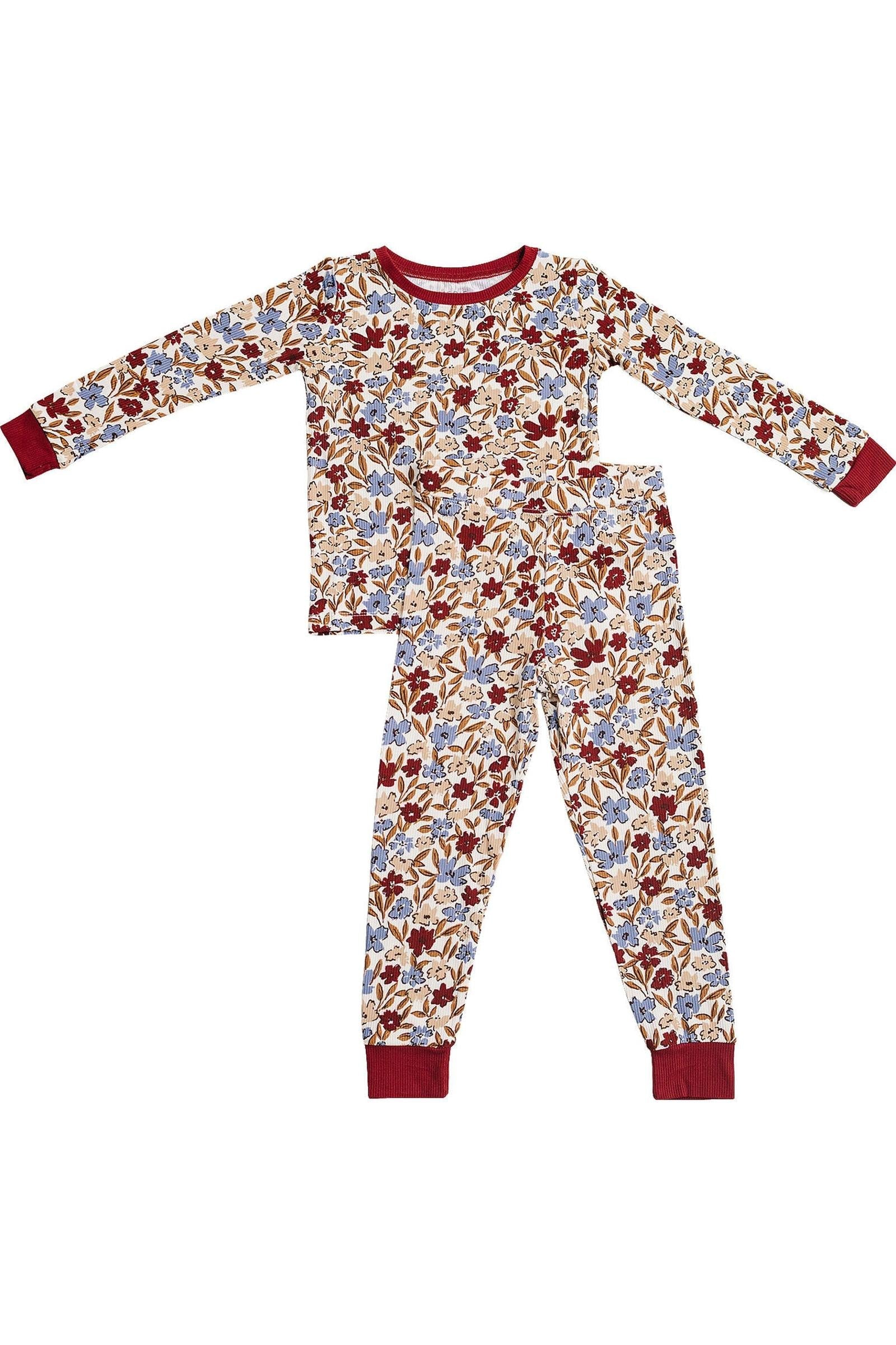 Desert Floral Ribbed Bamboo Cozy Pajama Set, Toddler & Kids