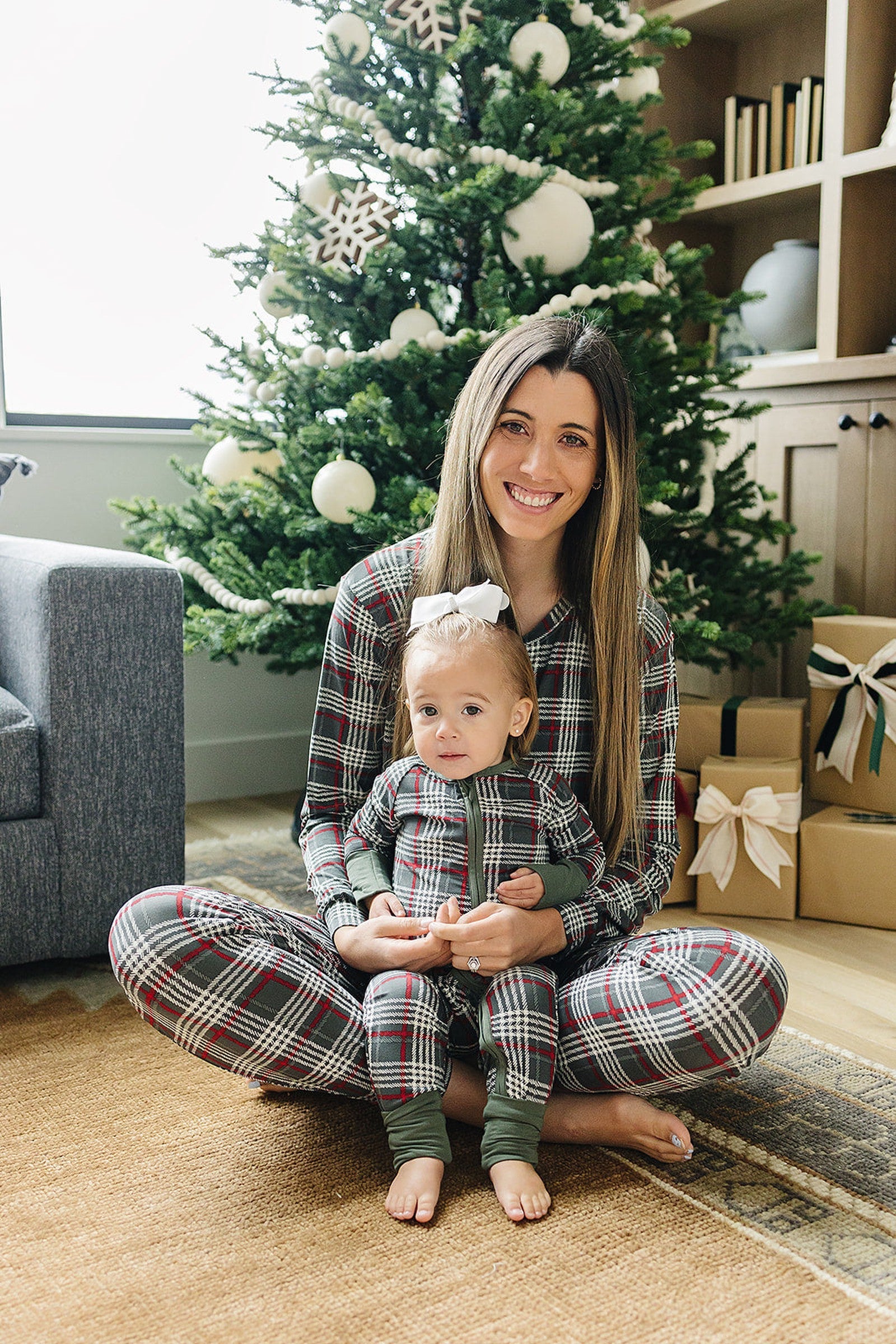Green Plaid Zipper Pajama, Bamboo, Baby Essentials