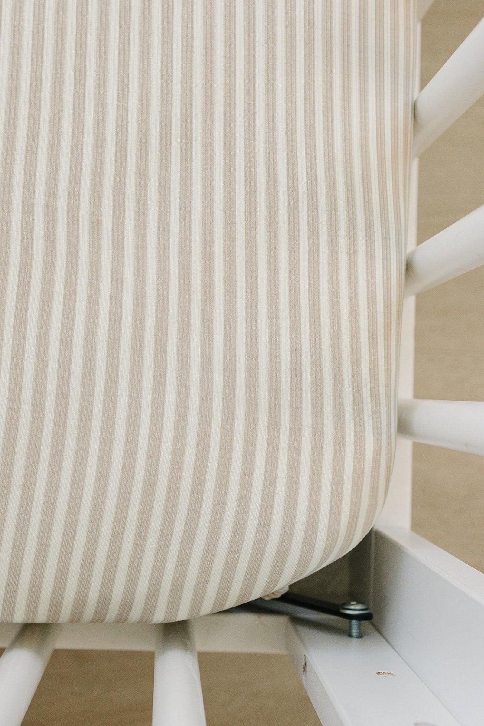 Taupe Stripe Ribbed Stretch Crib Sheet, Bamboo, Baby Essentials