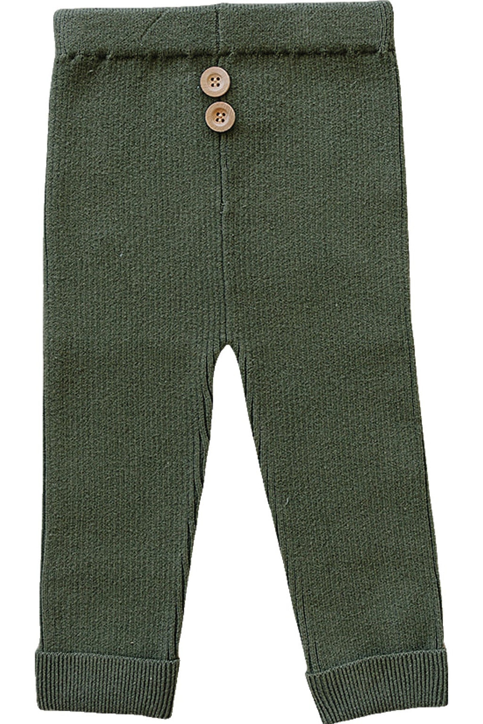 Olive Knit Leggings, Organic Cotton, Baby Essentials