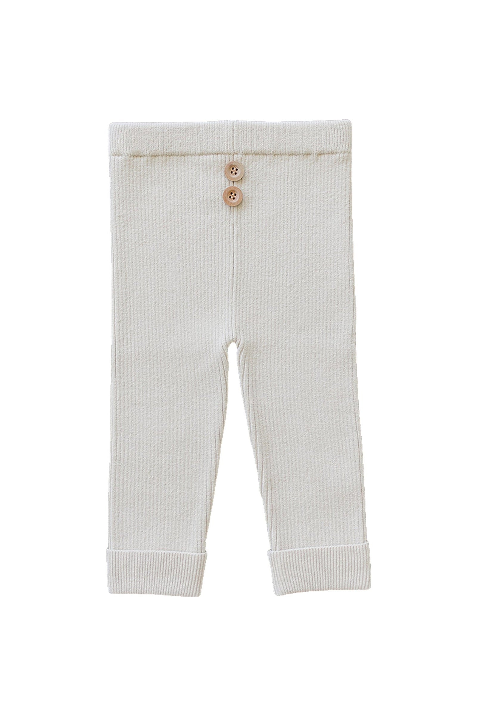 Cream Knit Leggings, Organic Cotton, Gender Neutral, Baby, Toddler & Kids