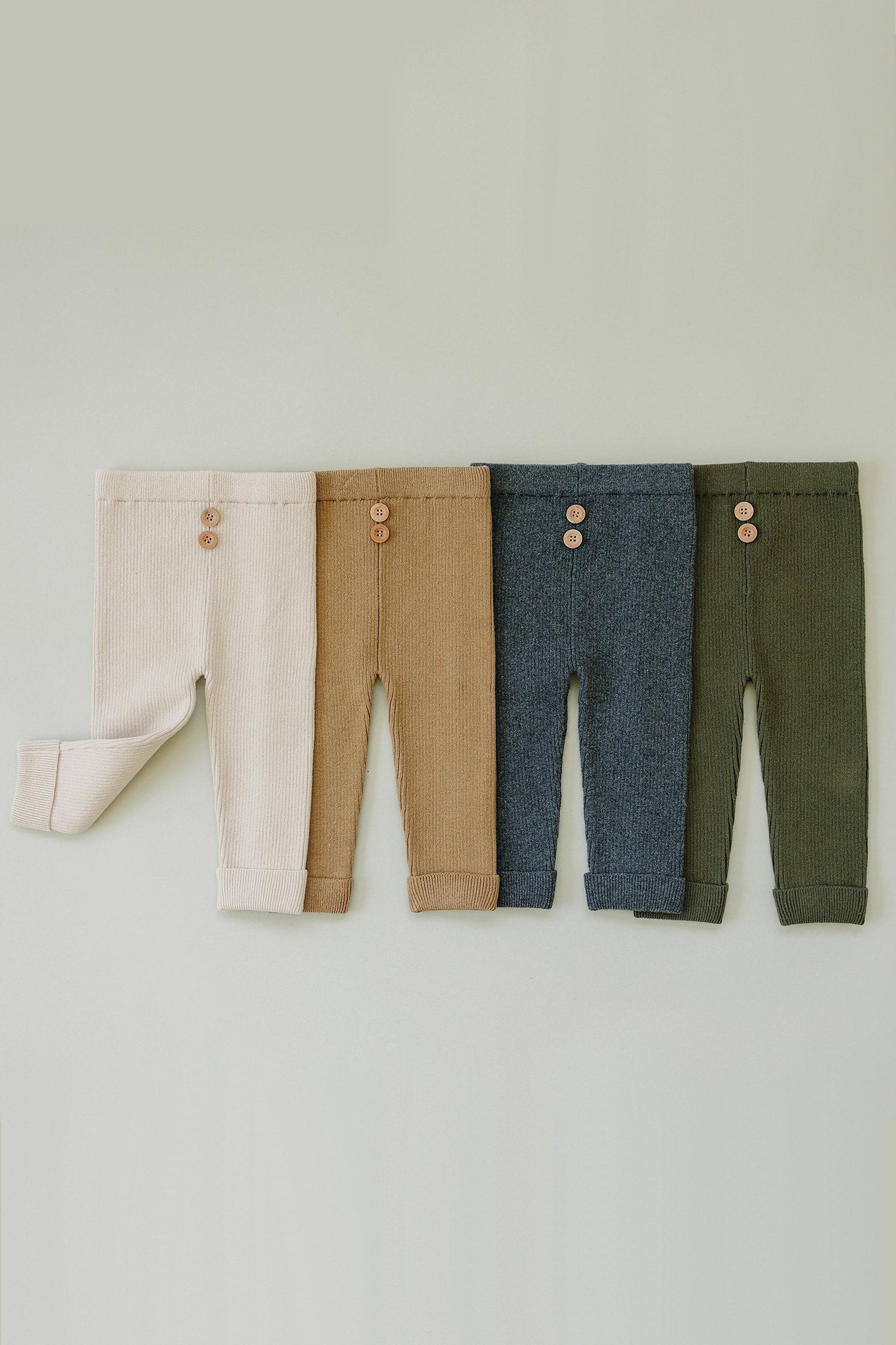 Cream Knit Leggings, Organic Cotton, Gender Neutral, Baby, Toddler & Kids