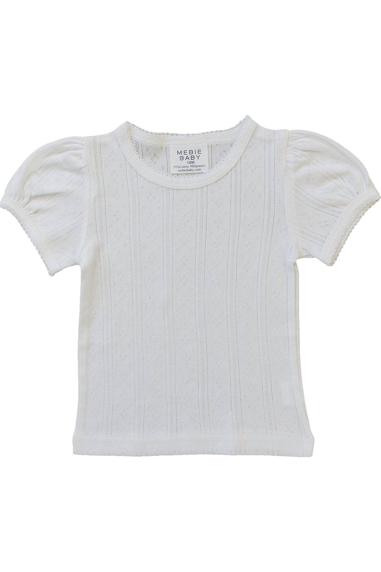White Pointelle T-Shirt | Cotton