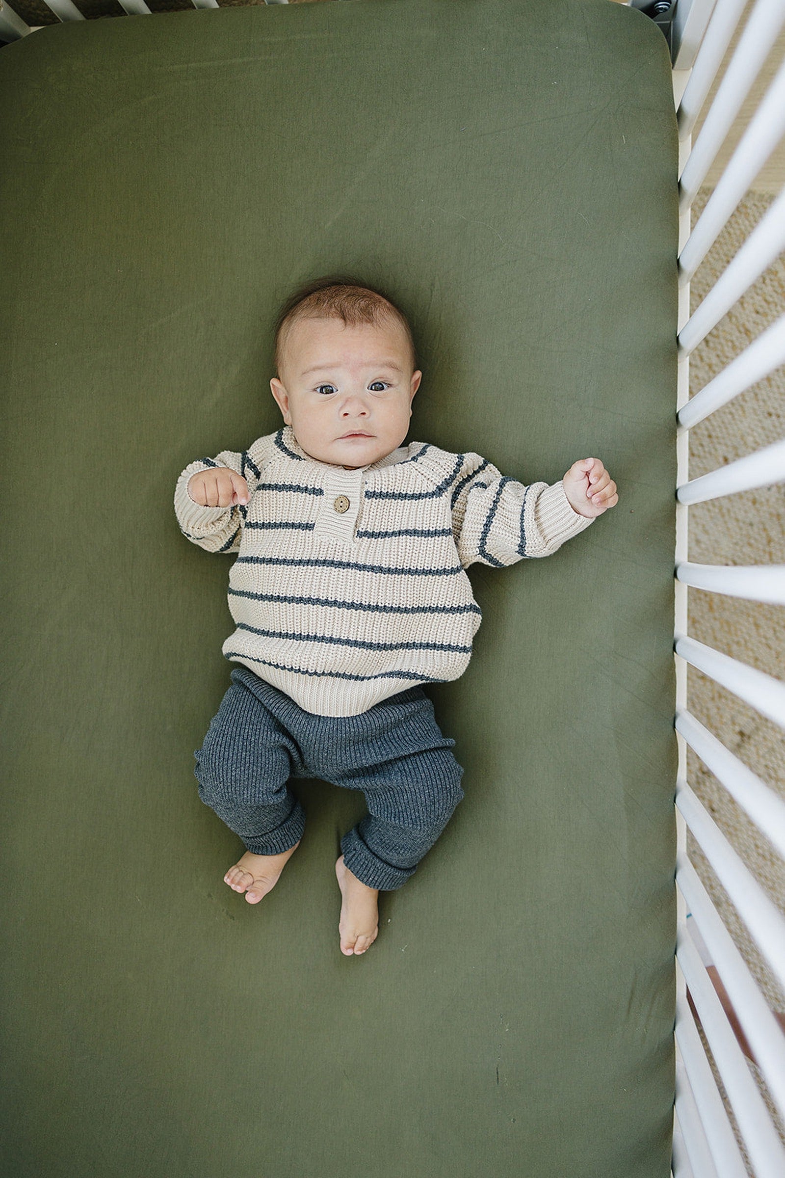 Charcoal Knit Leggings, Organic Cotton, Gender Neutral, Baby, Toddler & Kids