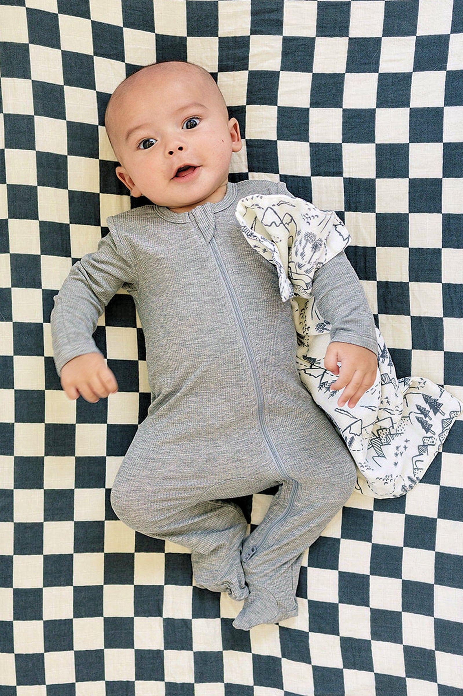 Heather Grey Ribbed Zipper Pajama, Bamboo, Preemie, Baby Essentials