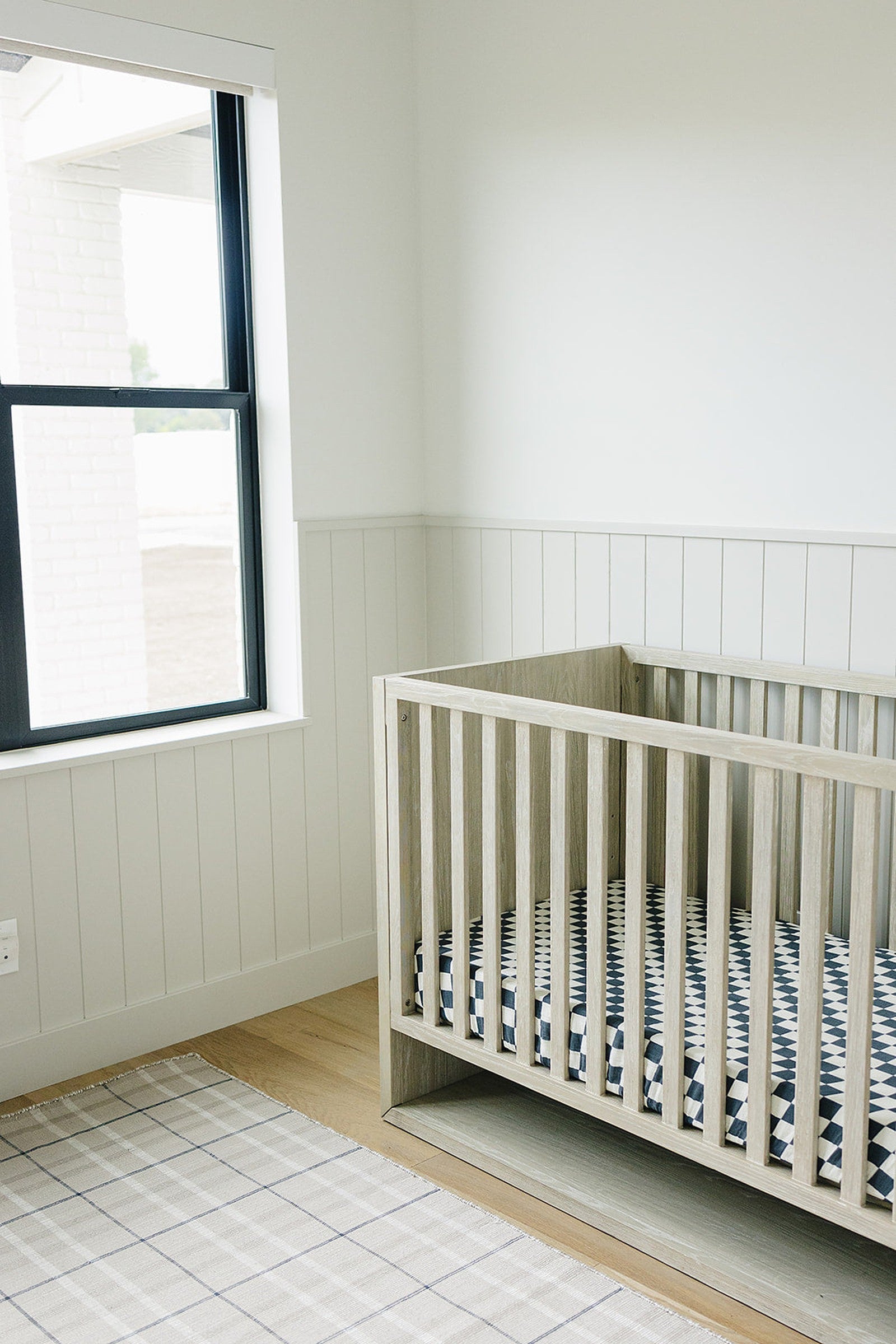 Charcoal Checkered Muslin Crib Sheet, Baby Essentials, Gender Neutral, Cotton