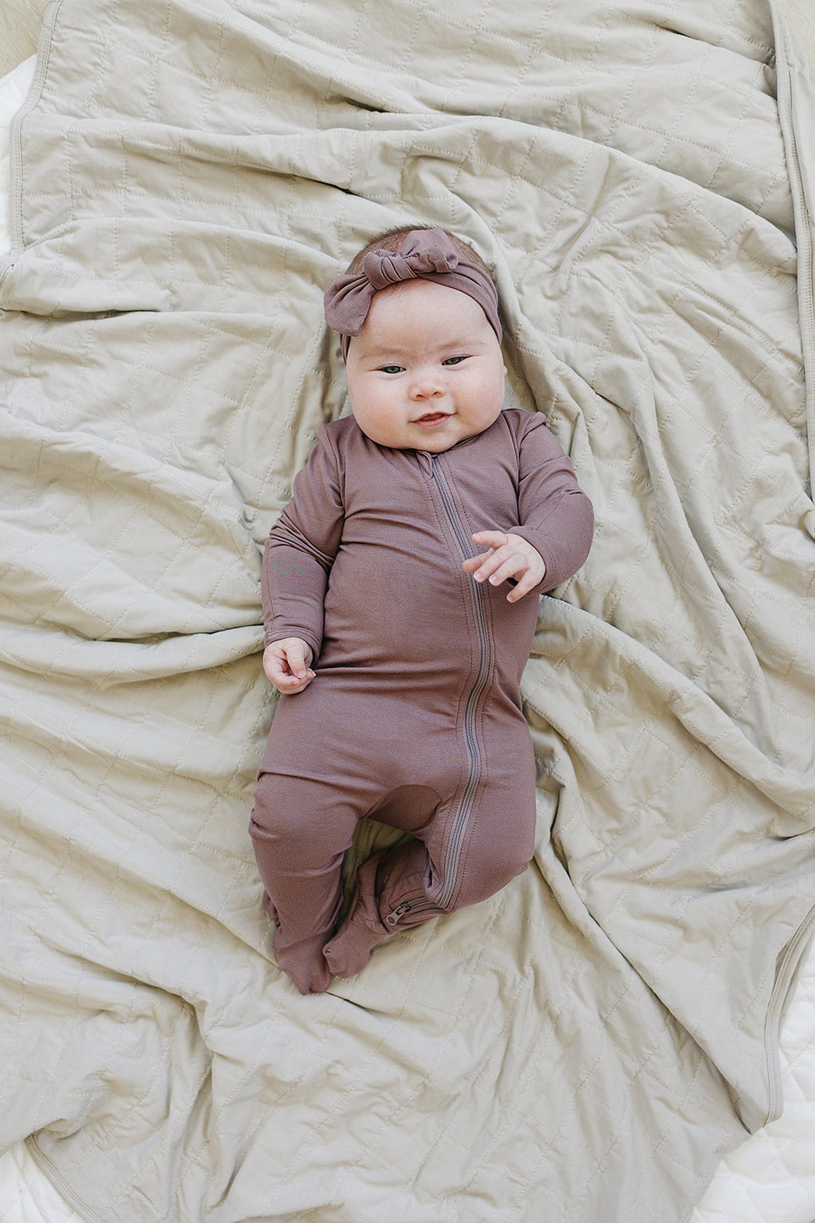 Plum Footed Zipper Pajama, Bamboo, Baby Essentials