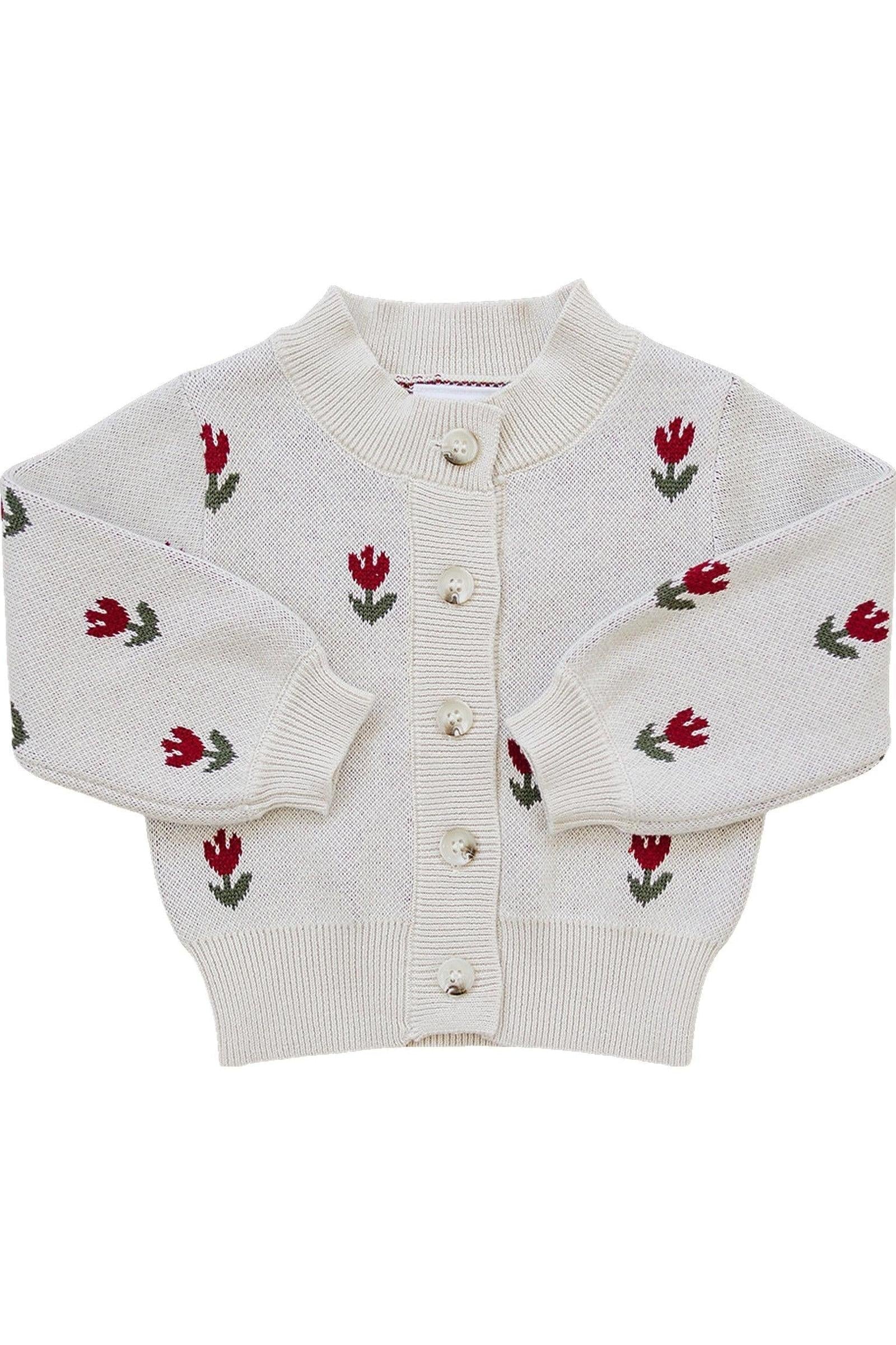 Tulip Button Down Cardigan, 100% Cotton, Sizes 0-7