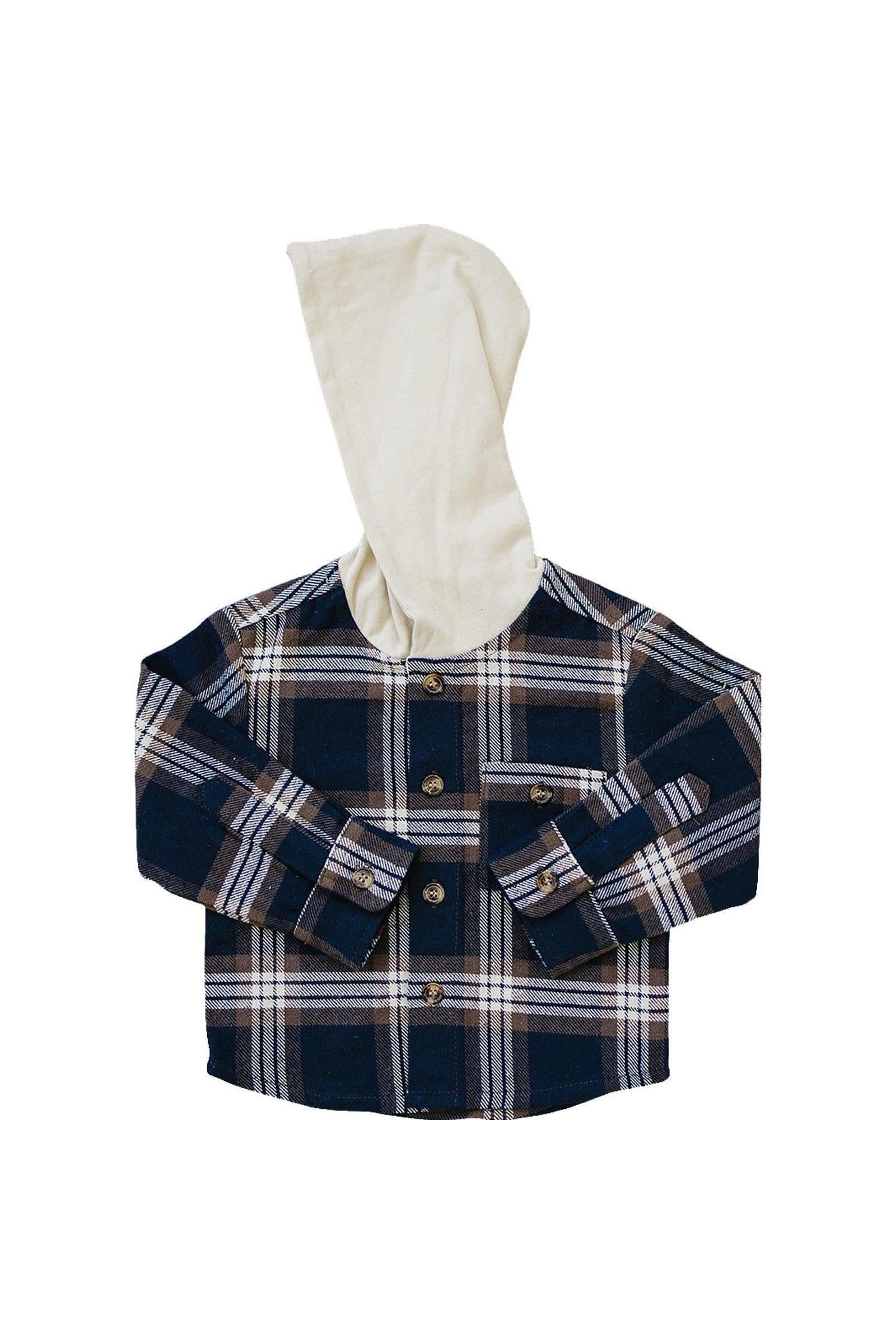 Plaid Hooded Button Up Shirt, 100% Cotton, Back to School, Baby, Toddler & Kids