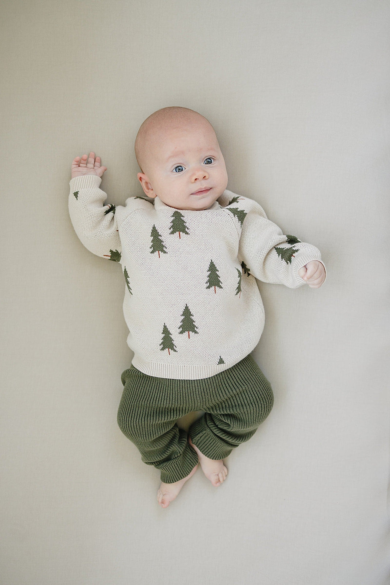 Olive Knit Leggings, Organic Cotton, Baby Essentials