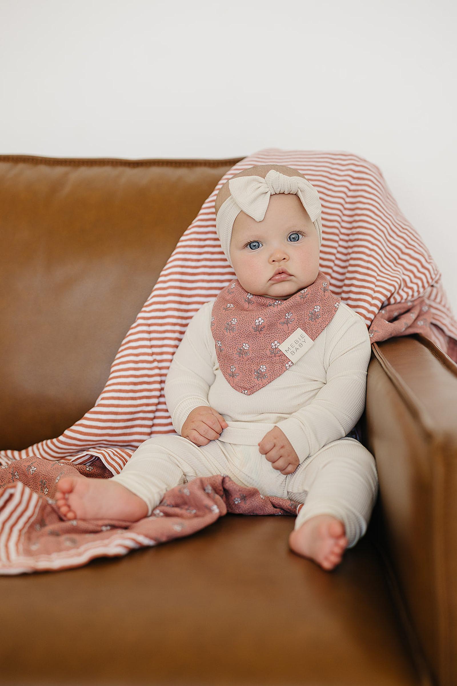 Vintage Pink Floral + Pink Stripes Lightweight Muslin Crib Quilt, 100% Cotton, Baby Essentials