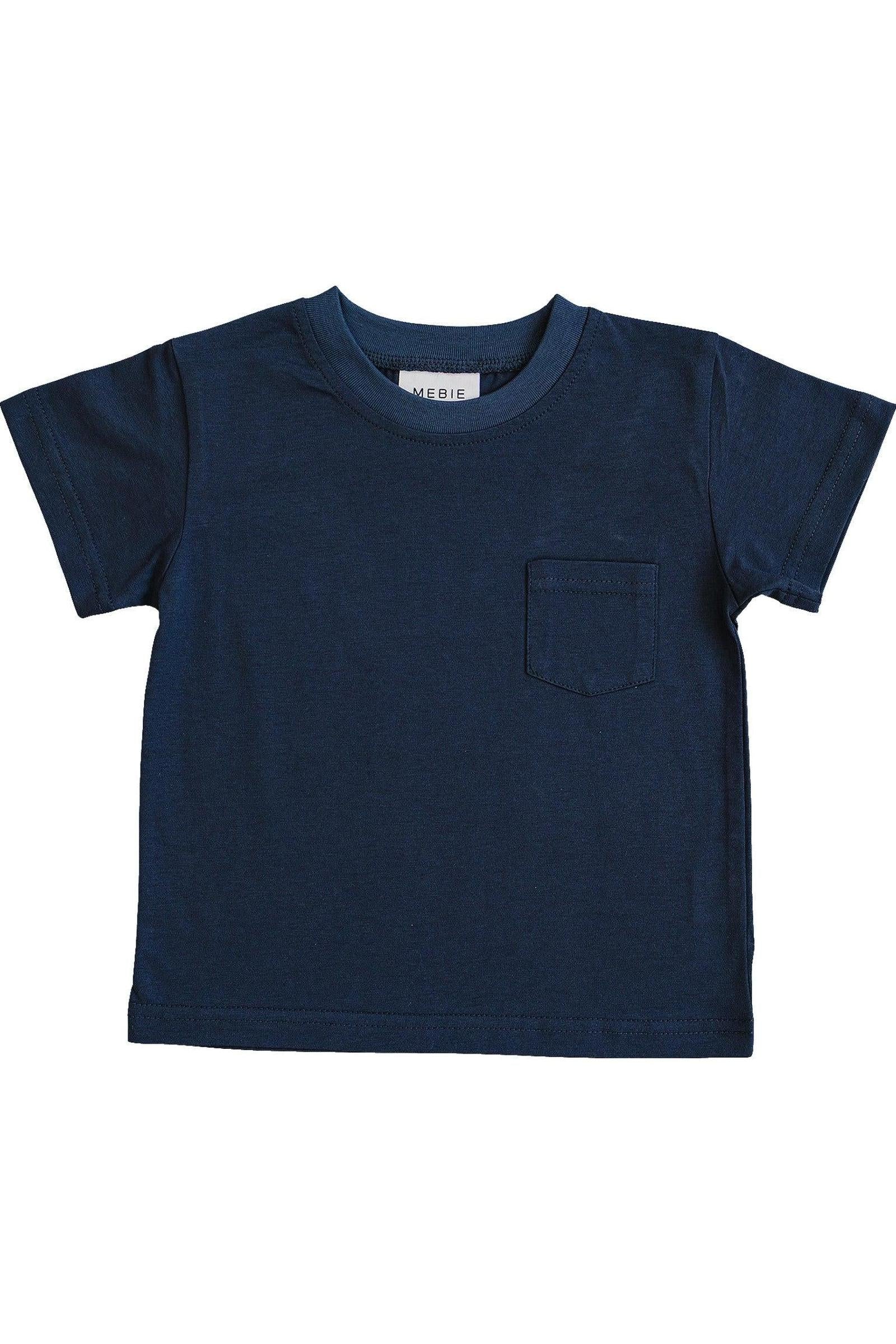 Navy Pocket Cotton T-Shirt, Baby - Kids