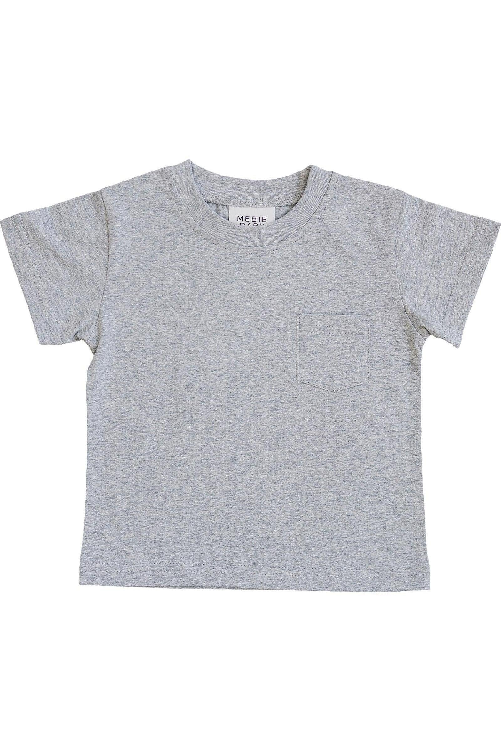 Grey Pocket Cotton T-Shirt, Baby - Kids