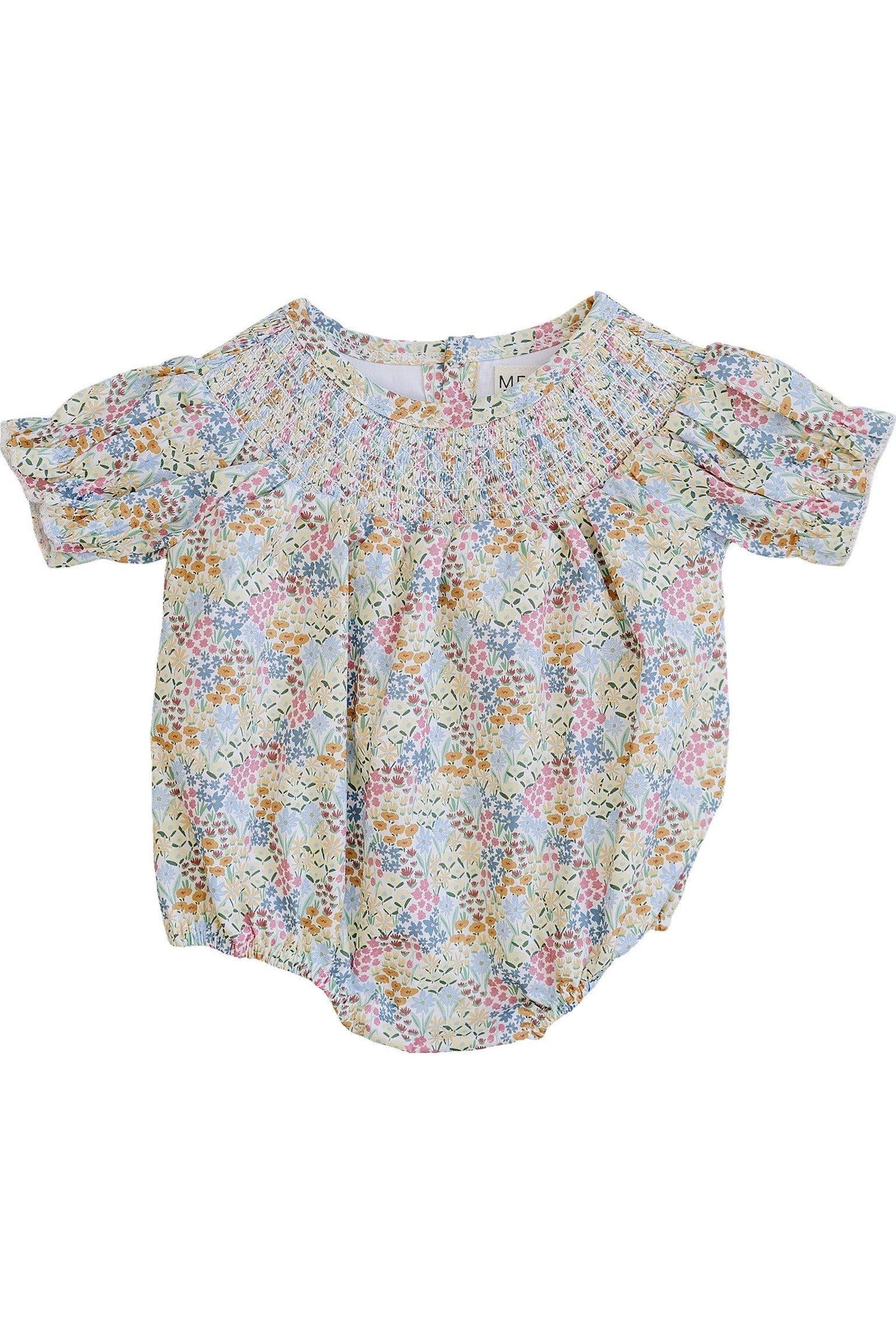 Cotton Summer Meadow Romper for Baby Girls