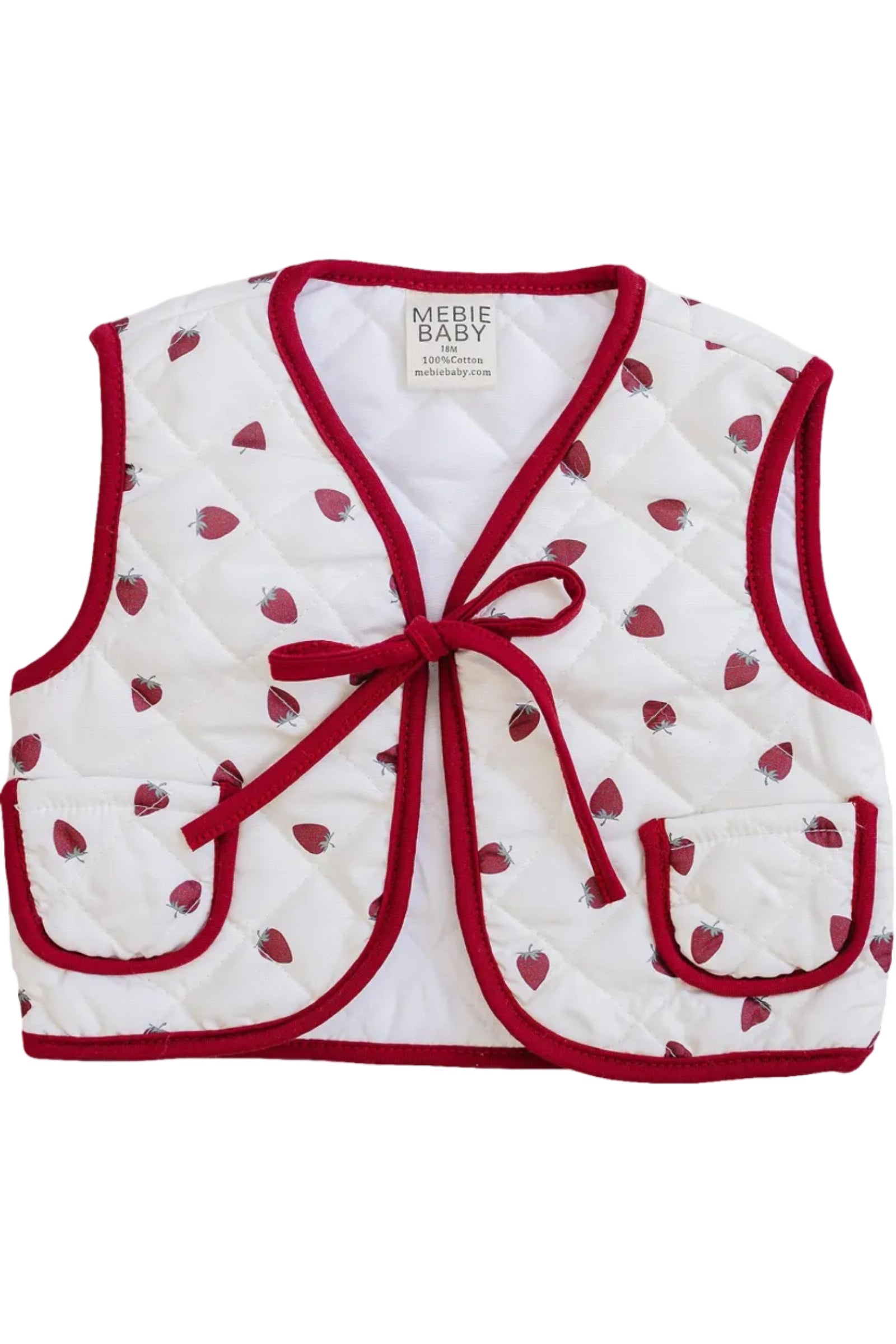 Strawberry Quilted Cotton Vest, Baby - Kids