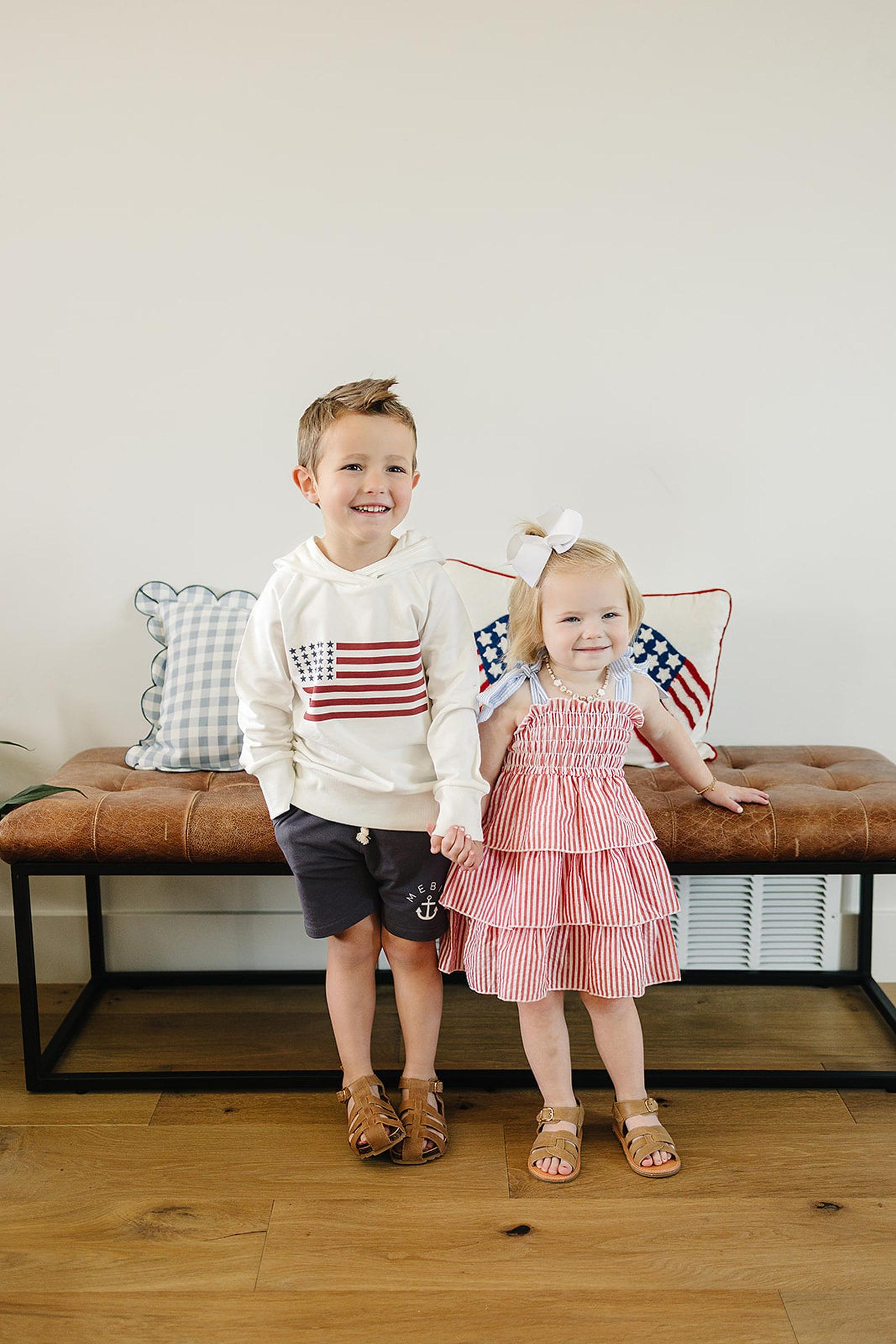 Flag Hooded Sweatshirt, Patriotic, Cotton, Gender Neutral, Baby, Toddler & Kids