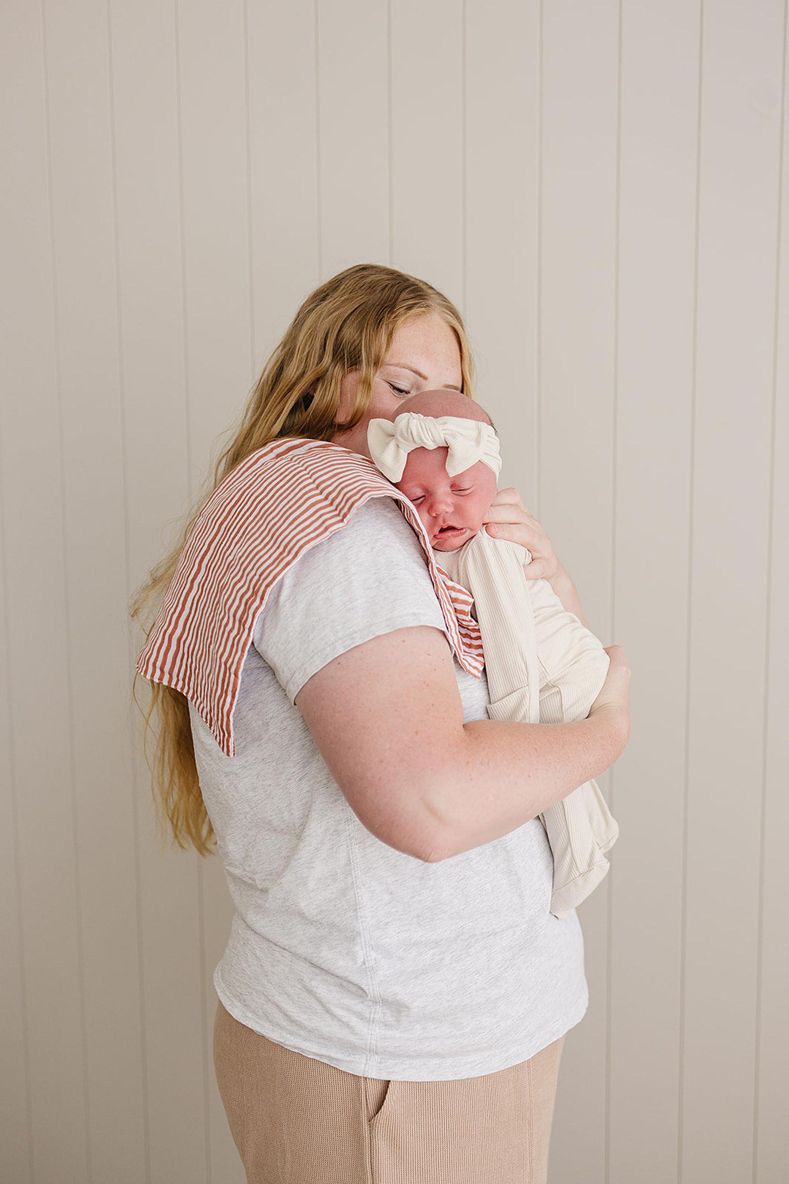 Pink Stripes Muslin Burp Cloth, 100% Cotton, Baby Essentials