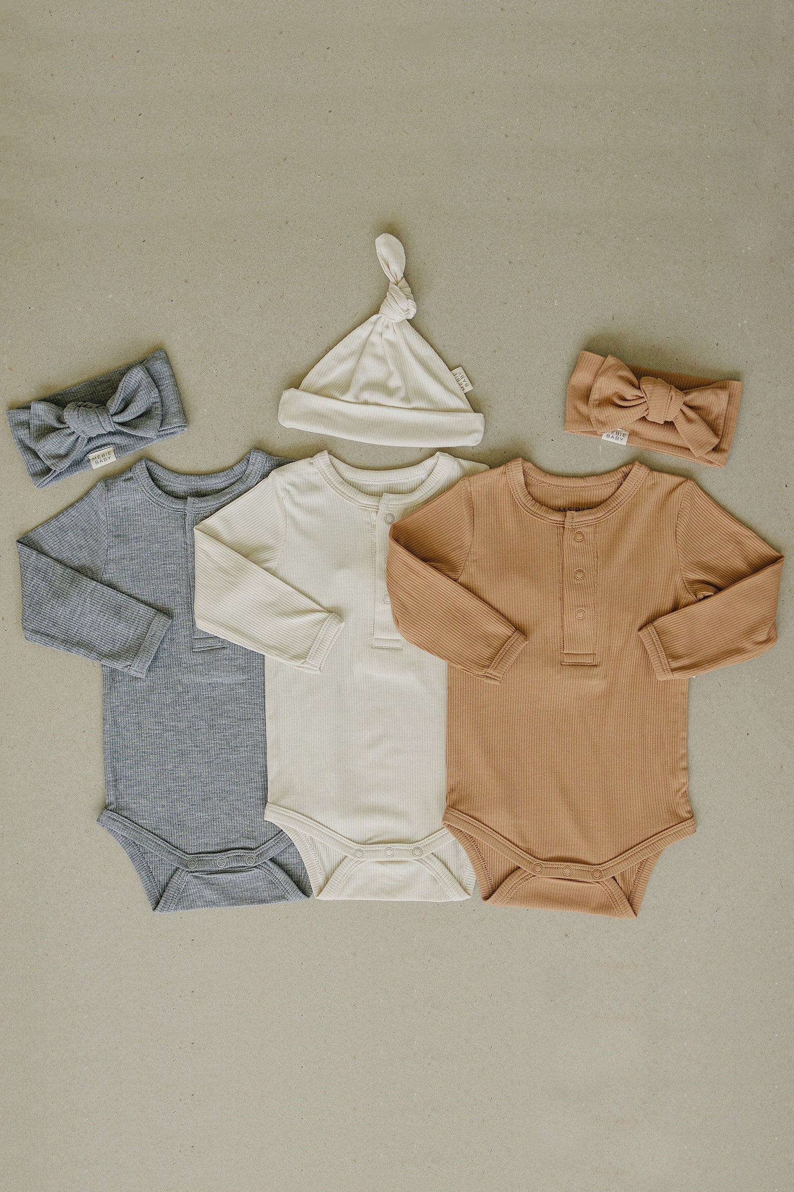 Heather Grey Snap Long Sleeve Ribbed Bodysuit, Bamboo, Baby Essentials