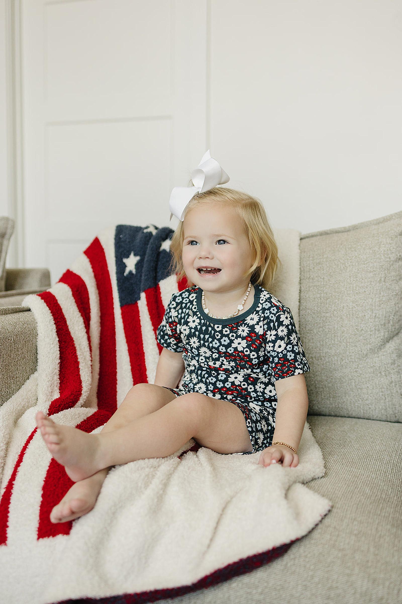 Americana Floral Ribbed Cozy Shorts Set, Bamboo, Baby, Toddler & Kids