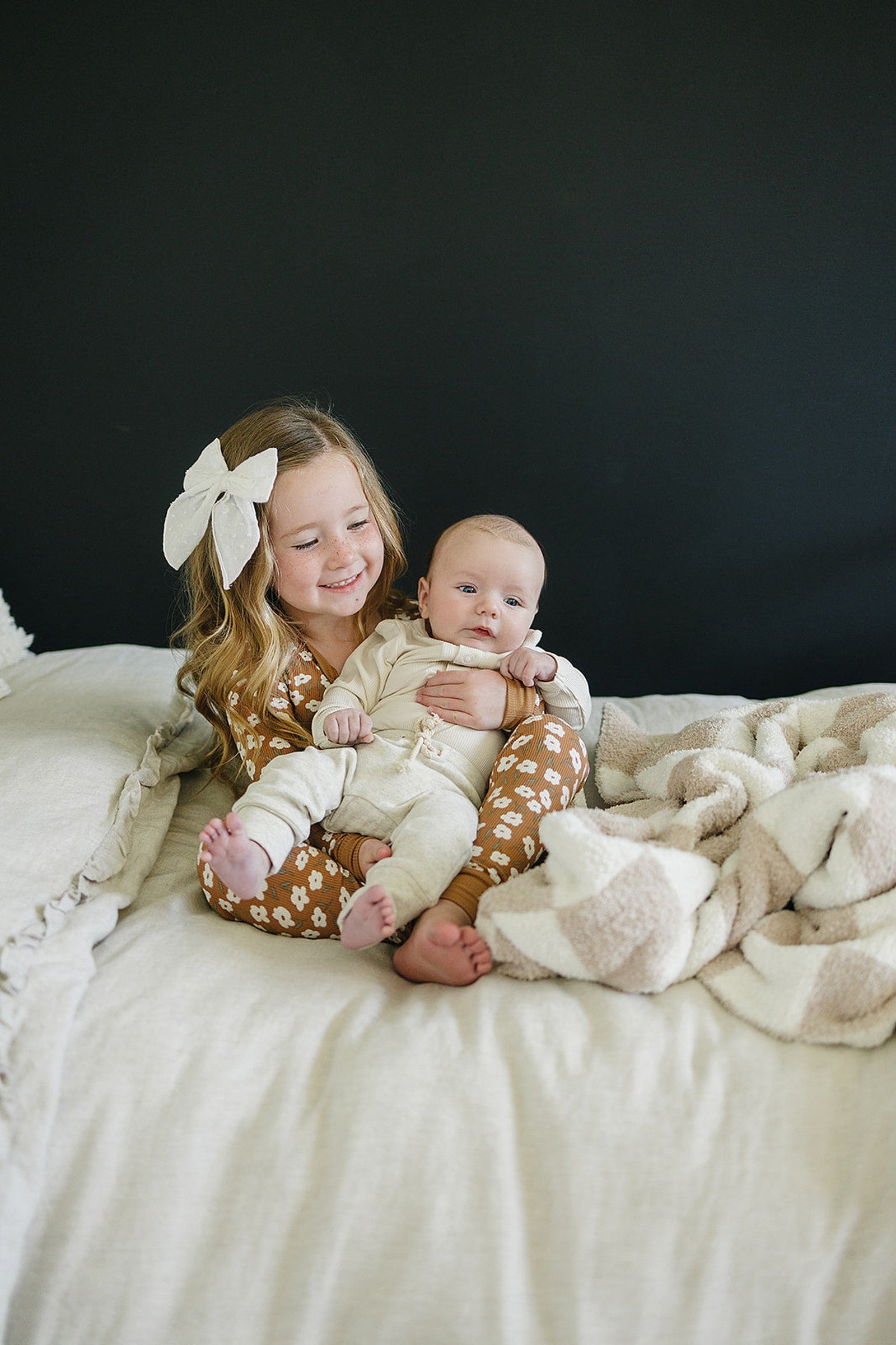 Cream Snap Long Sleeve Ribbed Bodysuit, Bamboo, Baby Essentials