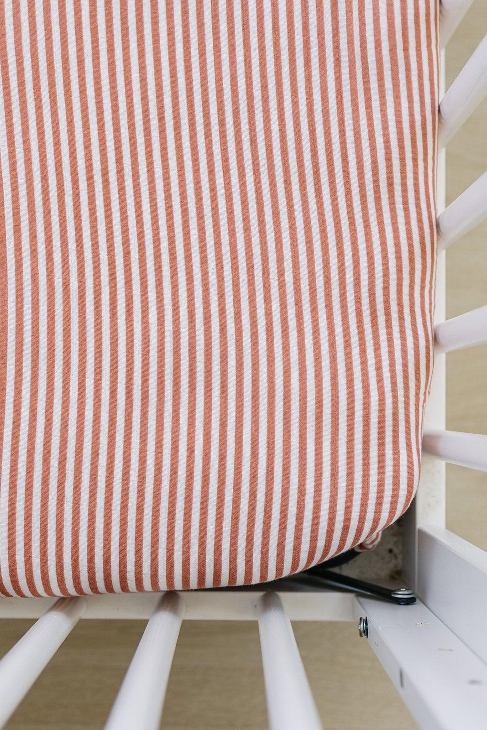 Pink Stripes Muslin Crib Sheet, 100% Cotton, Baby Essentials