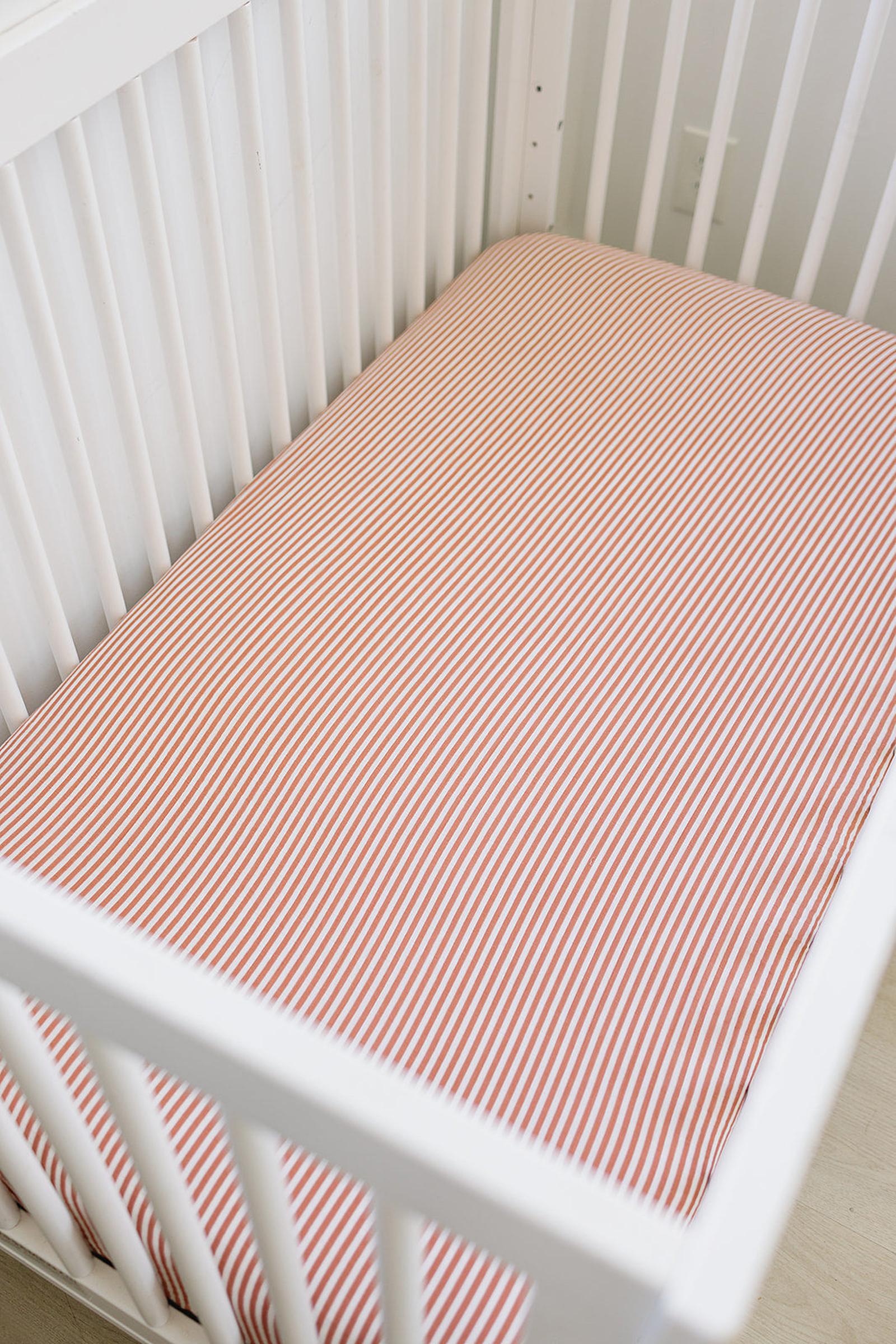 Pink Stripes Muslin Crib Sheet, 100% Cotton, Baby Essentials