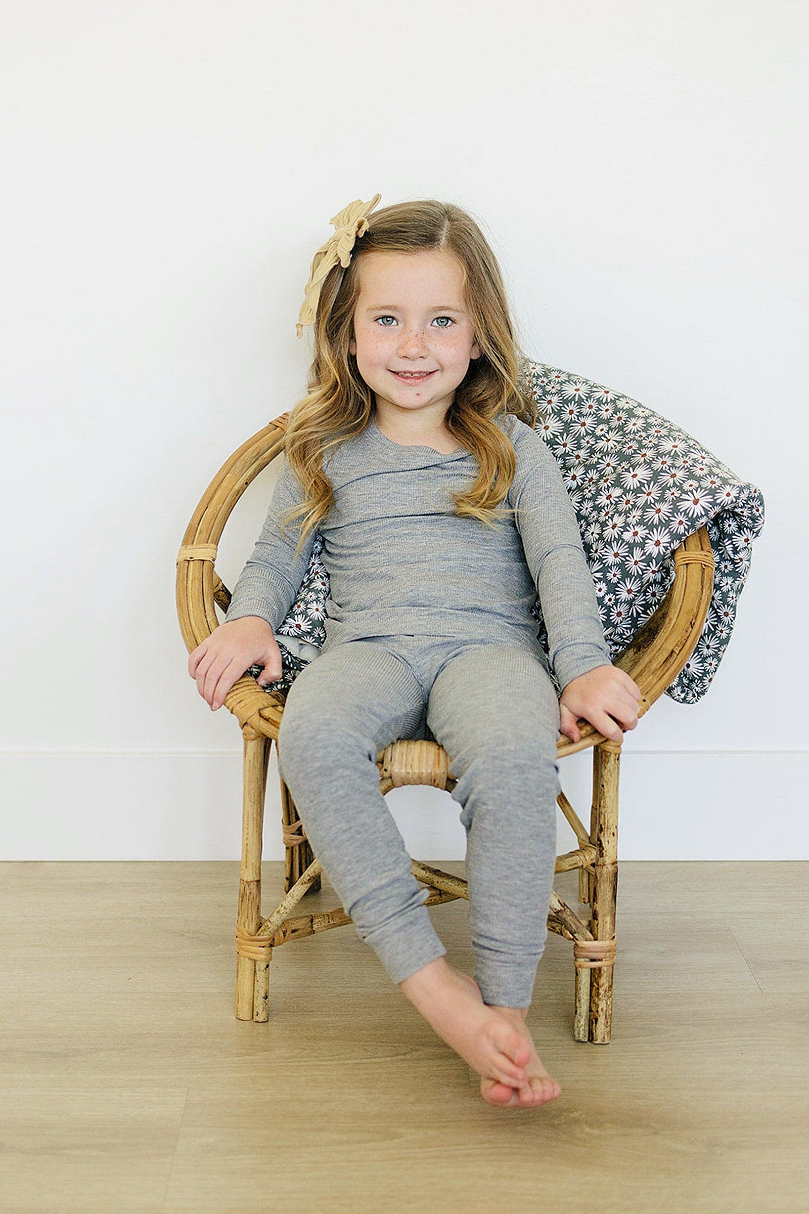 Heather Grey Ribbed Cozy Pajama Set, Bamboo, Baby Essentials