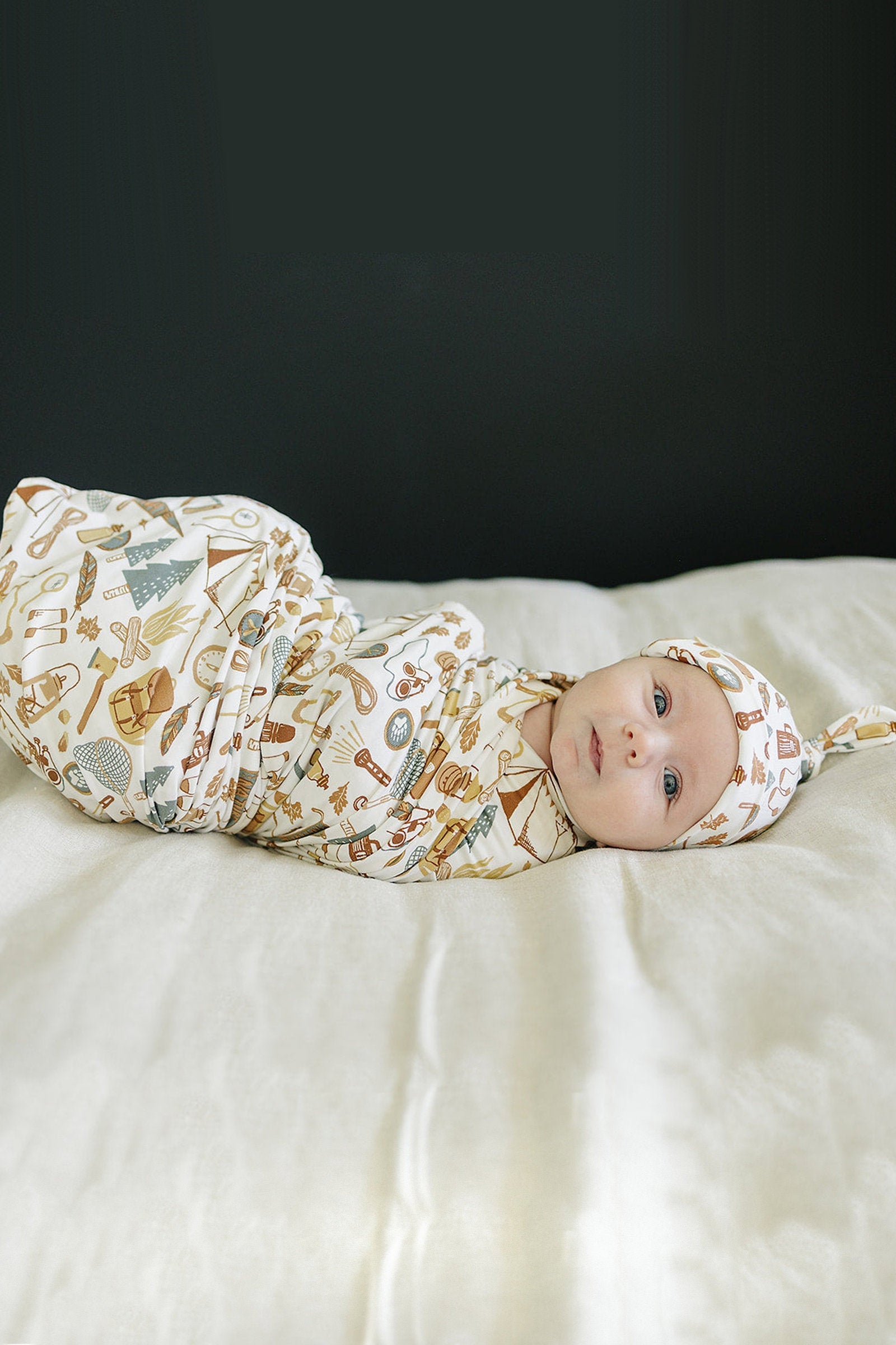 Camping Trip Stretch Swaddle Blanket, Bamboo, Baby Essentials