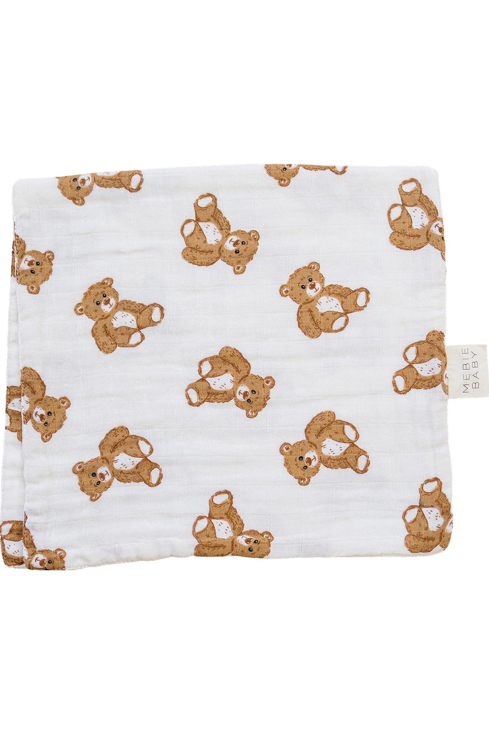 Teddy Bear Muslin Burp Cloth, 100% Cotton, Baby Essentials
