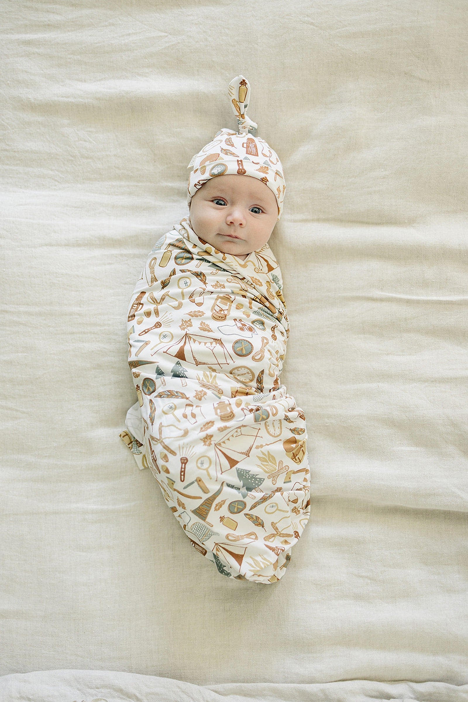 Camping Trip Stretch Swaddle Blanket, Bamboo, Baby Essentials