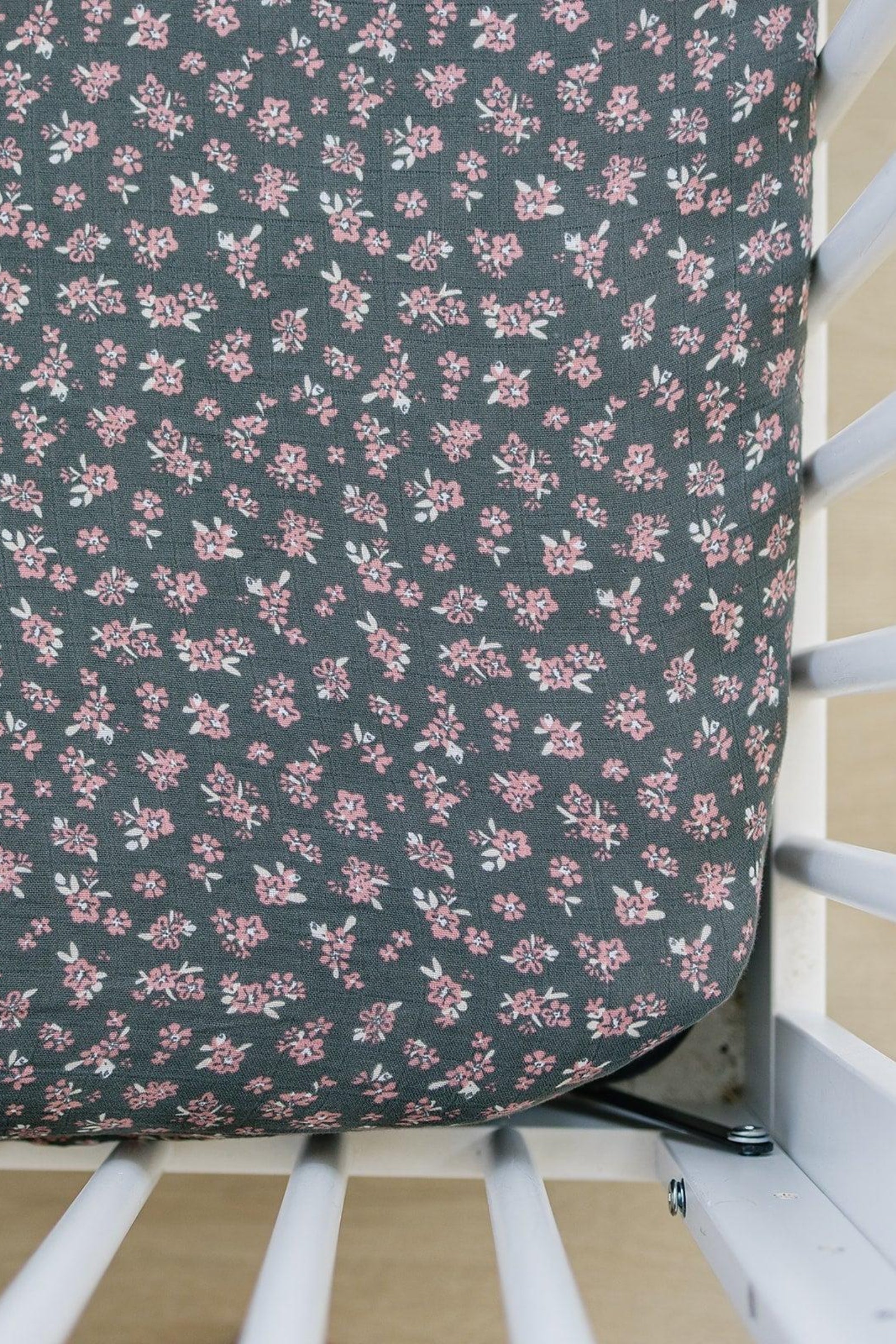 Olive Bloom Muslin Crib Sheet, 100% Cotton, Baby Essentials