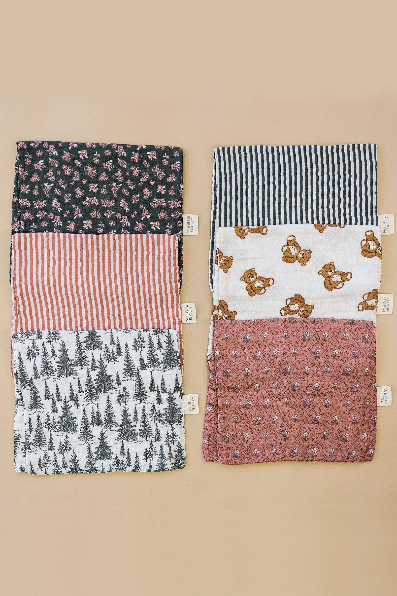 Vintage Pink Floral Muslin Burp Cloth, 100% Cotton, Baby Essentials