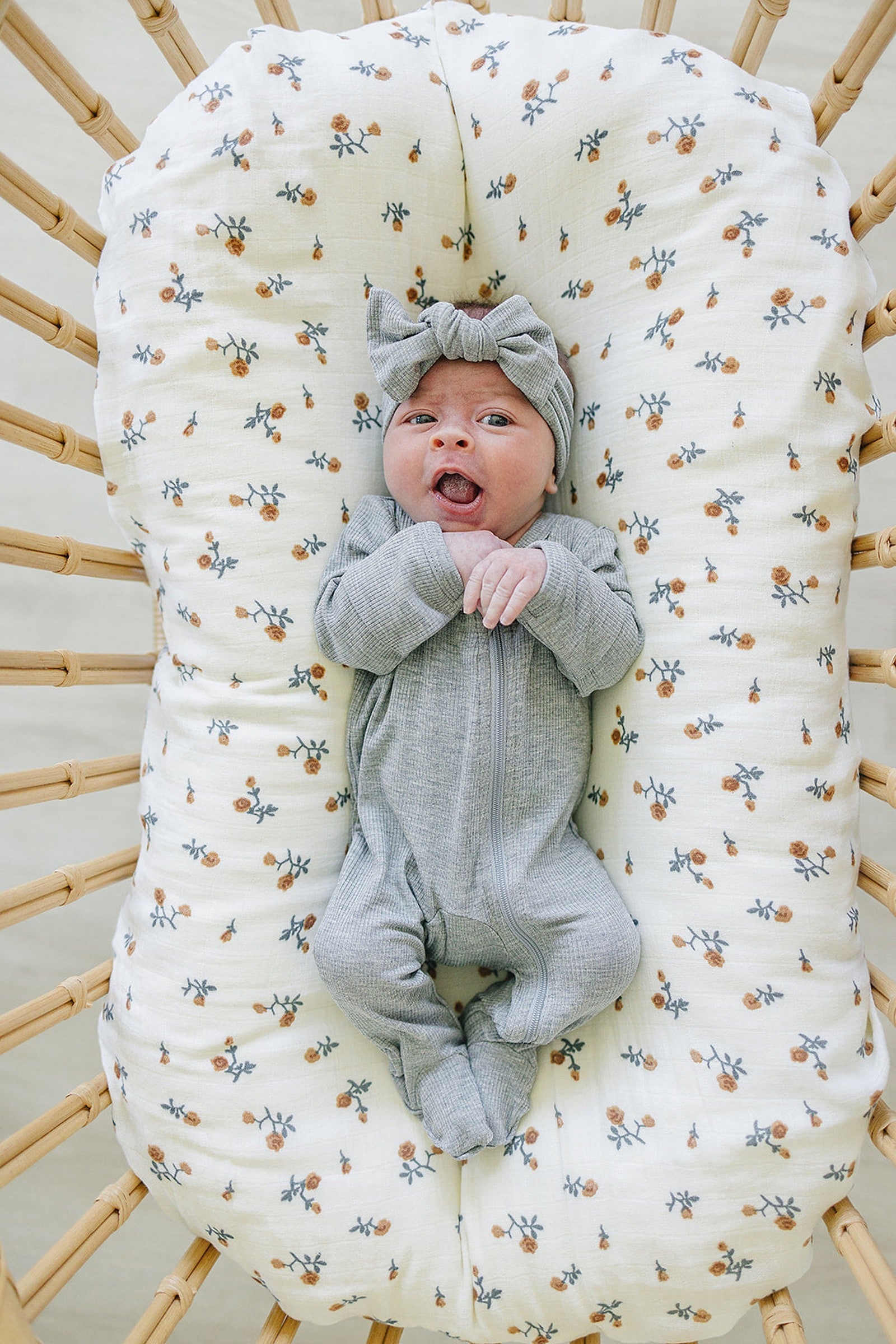 Heather Grey Ribbed Head Wrap, Bamboo, Baby Essentials