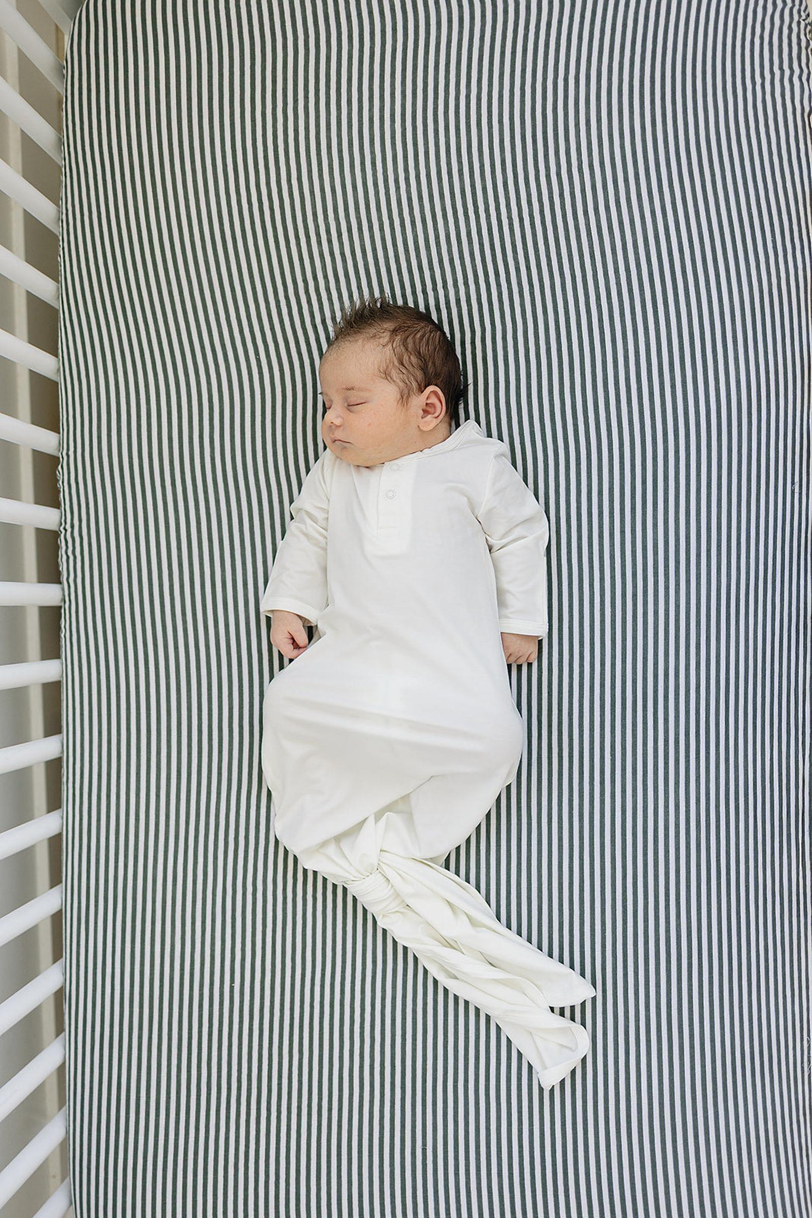 Green Stripes Muslin Crib Sheet, 100% Cotton, Baby Essentials