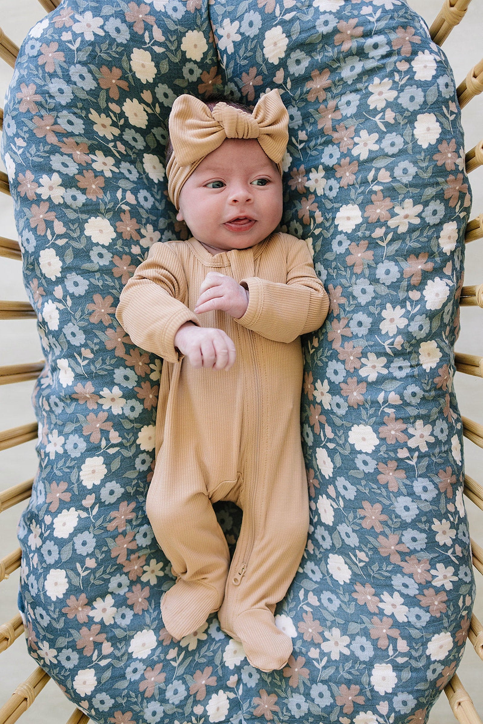 Latte Ribbed Zipper Pajama, Bamboo, Preemie, Baby Essentials