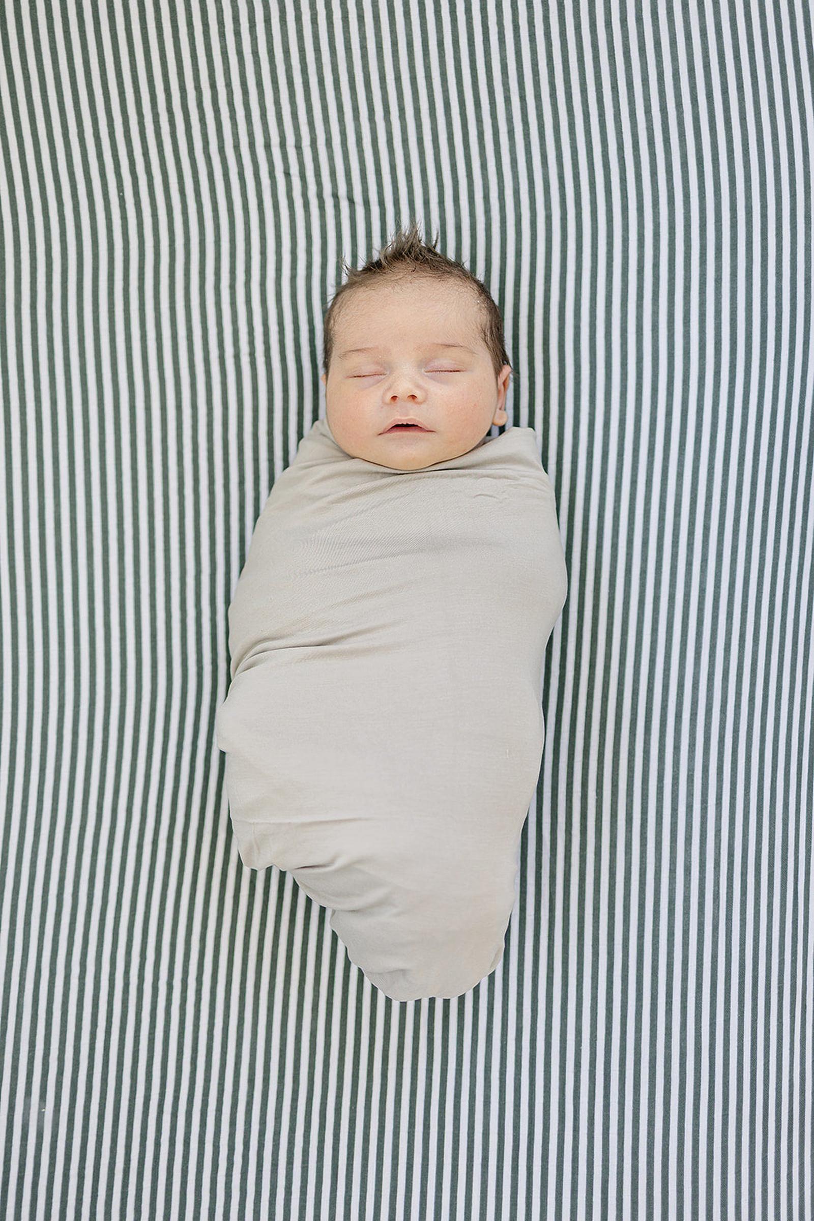 Green Stripes Muslin Crib Sheet, 100% Cotton, Baby Essentials