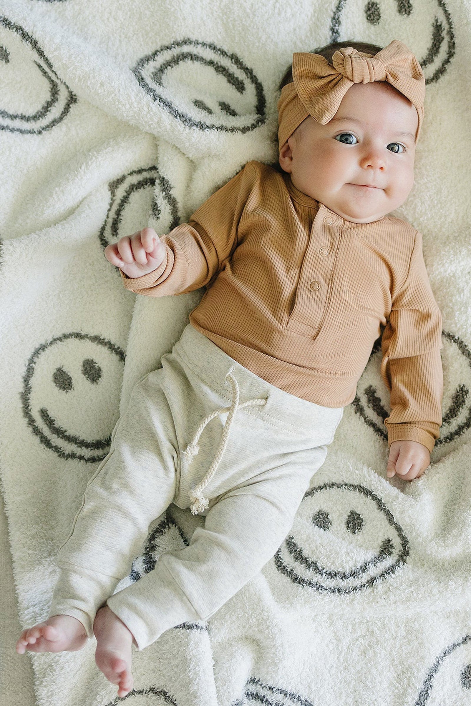 Latte Snap Long Sleeve Ribbed Bodysuit, Bamboo, Baby Essentials, Gender Neutral