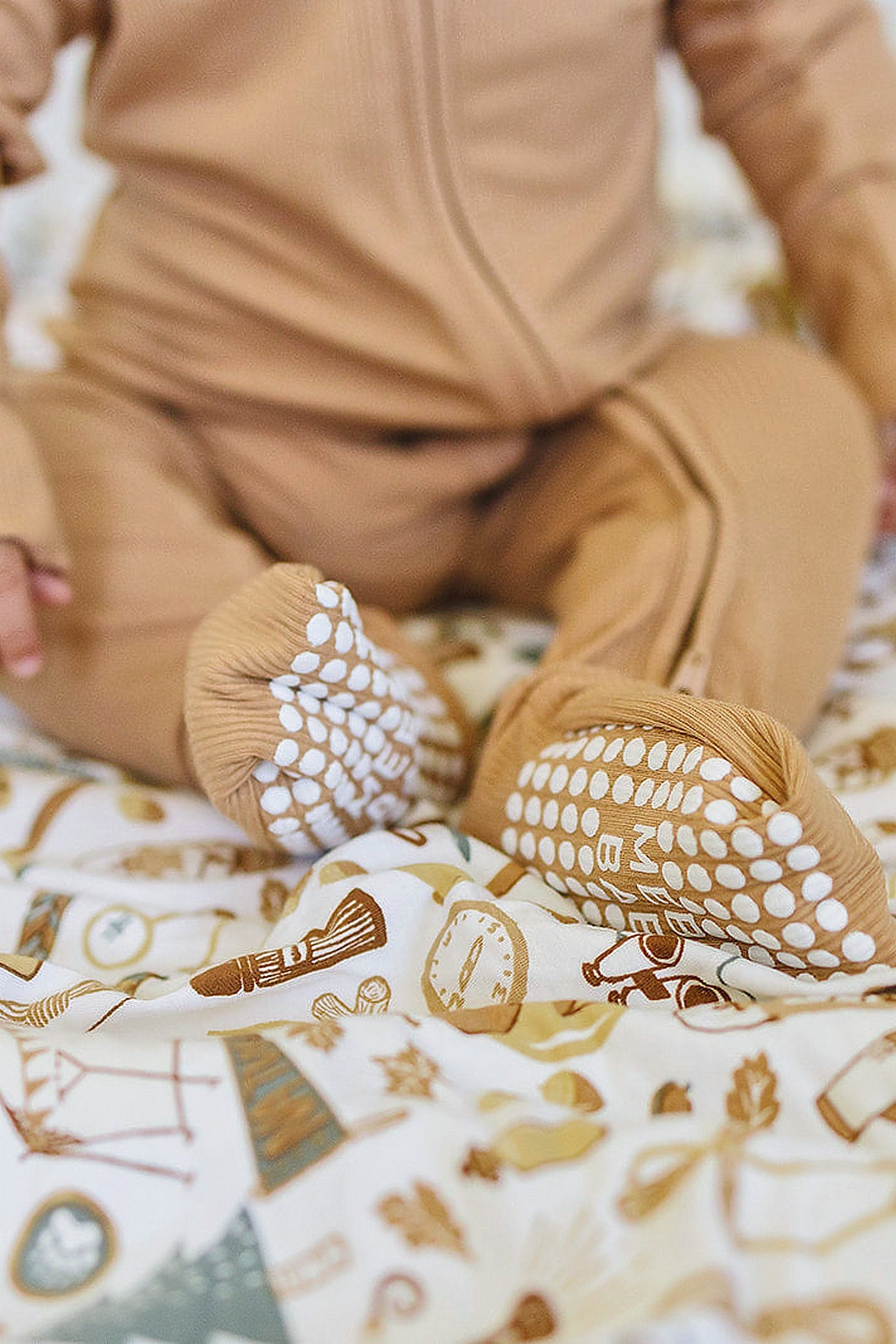 Latte Ribbed Zipper Pajama, Bamboo, Preemie, Baby Essentials
