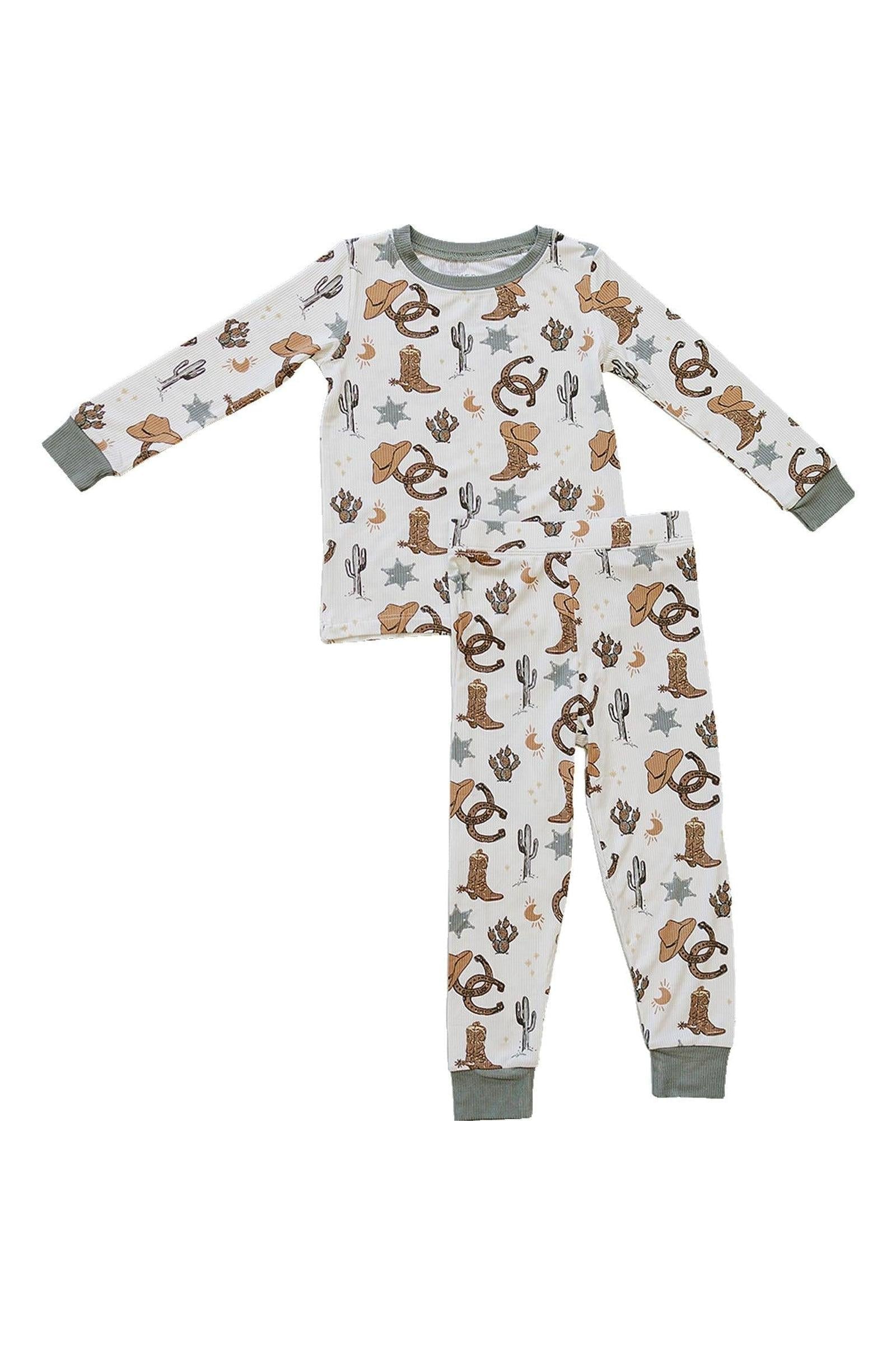 Outlaw Cowboy Ribbed Cozy Pajama Set, Bamboo, Gender Neutral, Baby, Toddler & Kids