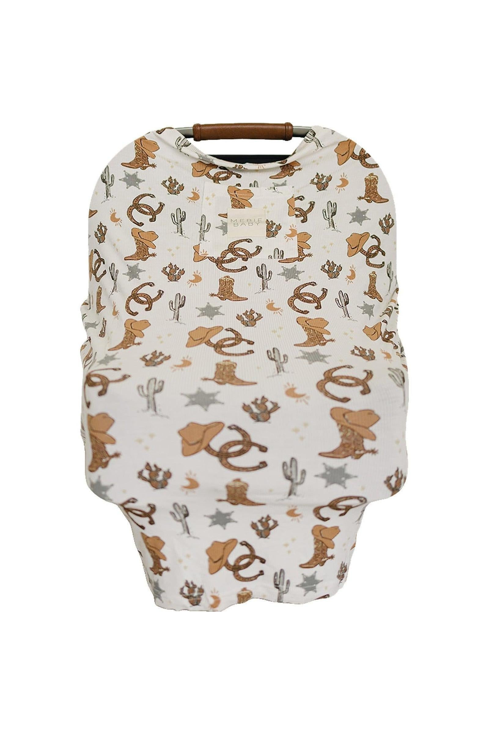 Outlaw Cowboy Ribbed Multi-Use, Bamboo, Car Seat & Nursing Cover, Rodeo Collection, Gender Neutral, Baby