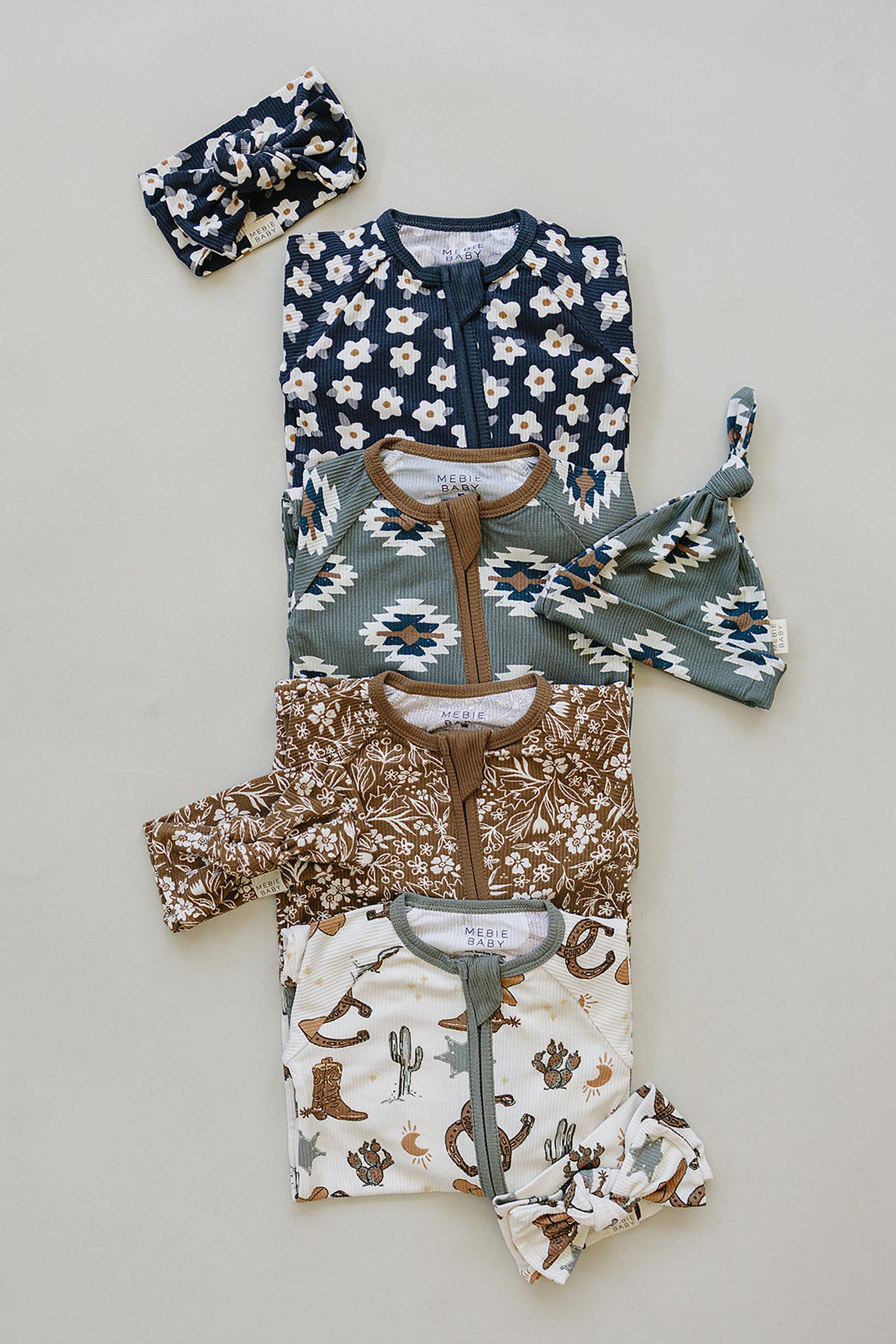 Outlaw Cowboy Ribbed Zipper Pajama, Rodeo Collection, Bamboo, Gender Neutral, Baby
