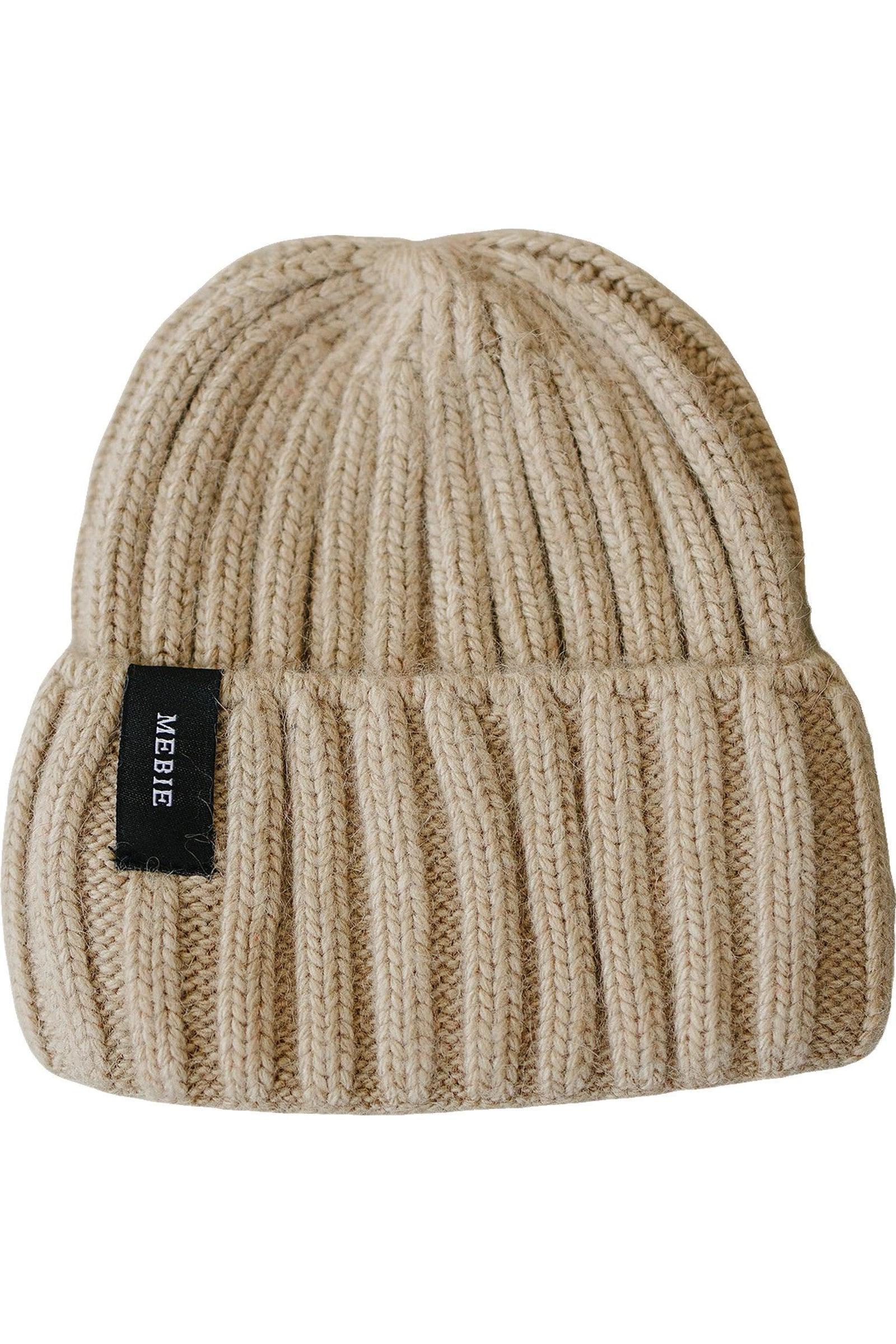 Tan Chunky Knit Beanie, 100% Angora Wool, Gender Neutral, Baby