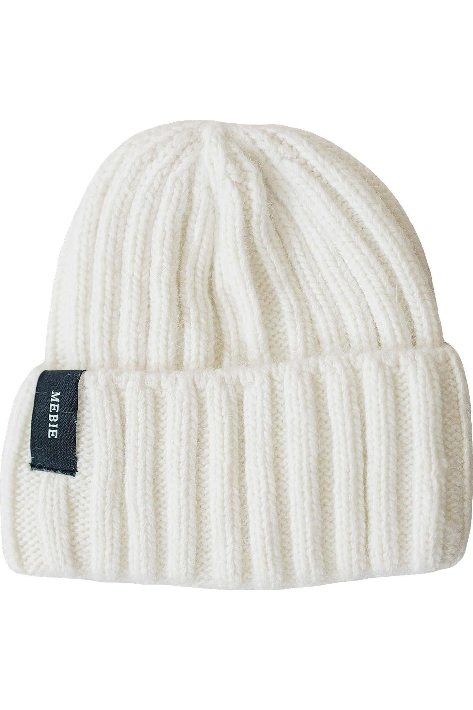 White Chunky Knit Beanie, 100% Angora Wool, Gender Neutral, Baby