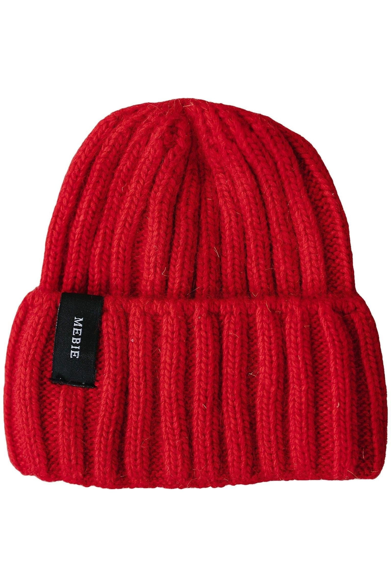 Red Chunky Knit Beanie, 100% Angora Wool, Gender Neutral, Baby