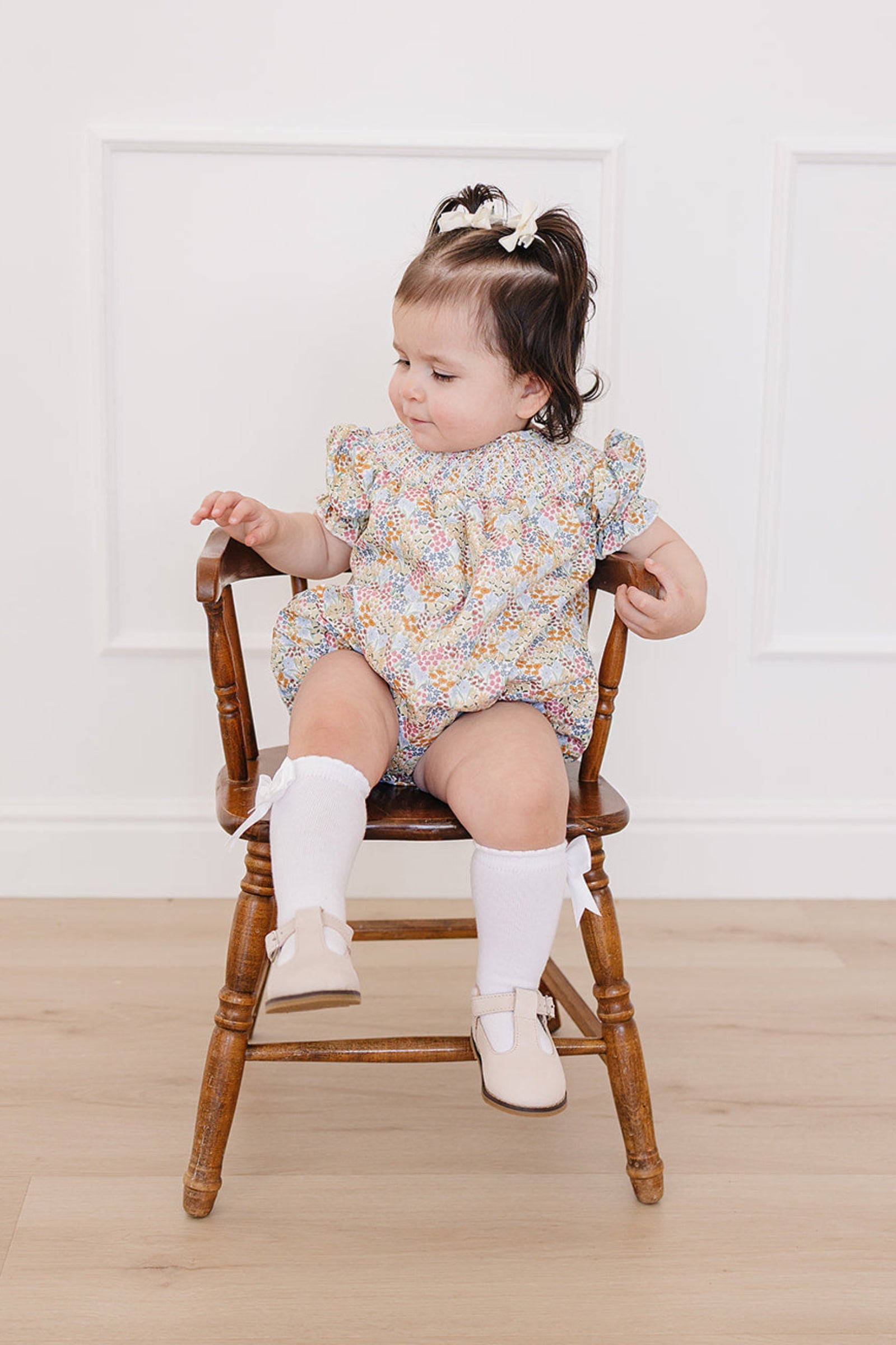 Cotton Summer Meadow Romper for Baby Girls