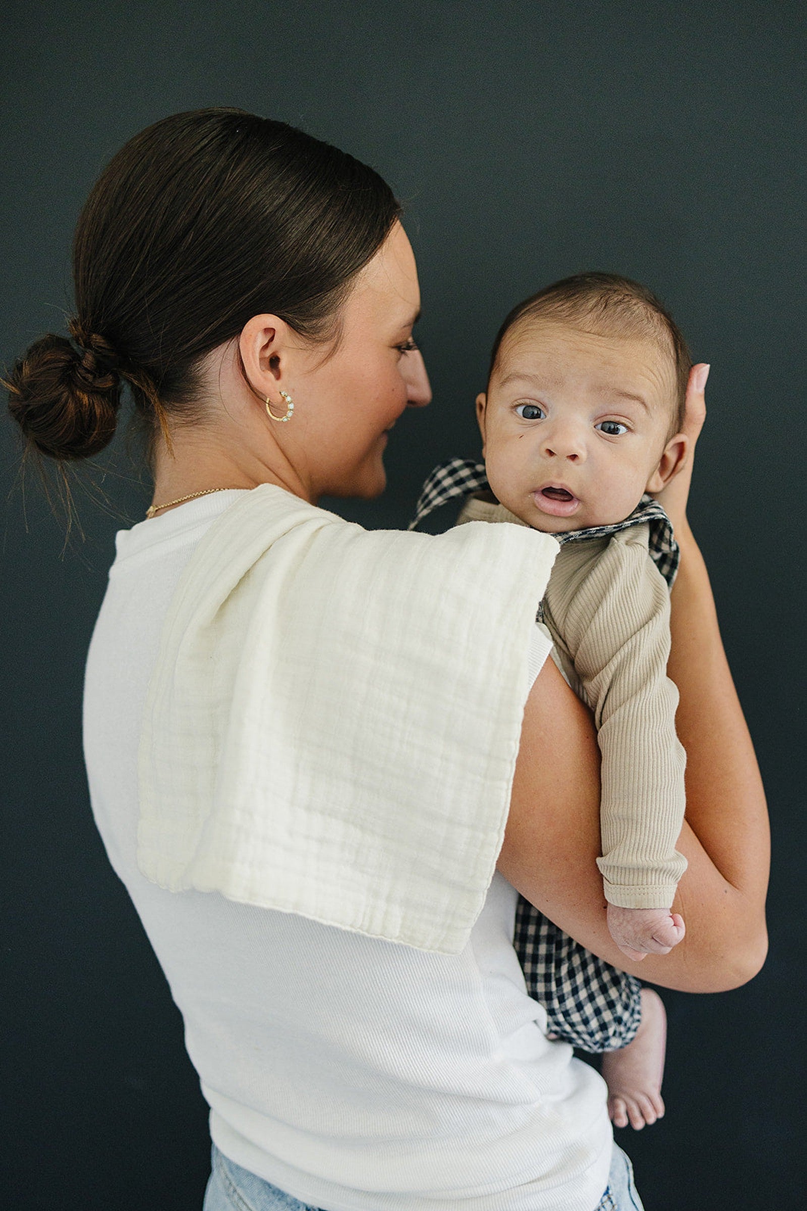 Cream Muslin Burp Cloth, 100% Cotton, Baby Essentials