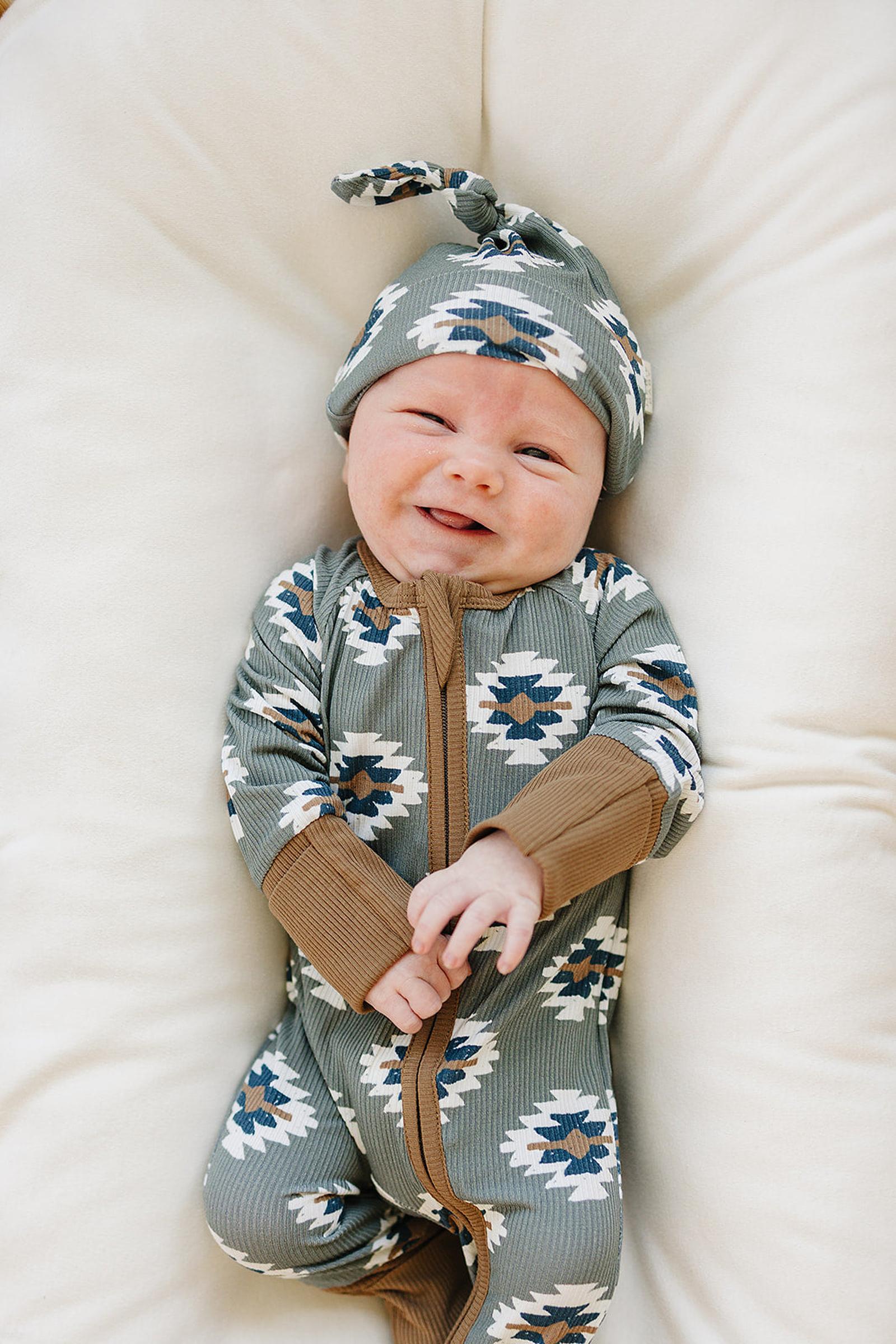 Southwest Aztec Ribbed Zipper Pajama, Bamboo, Rodeo Collection, Baby Essentials