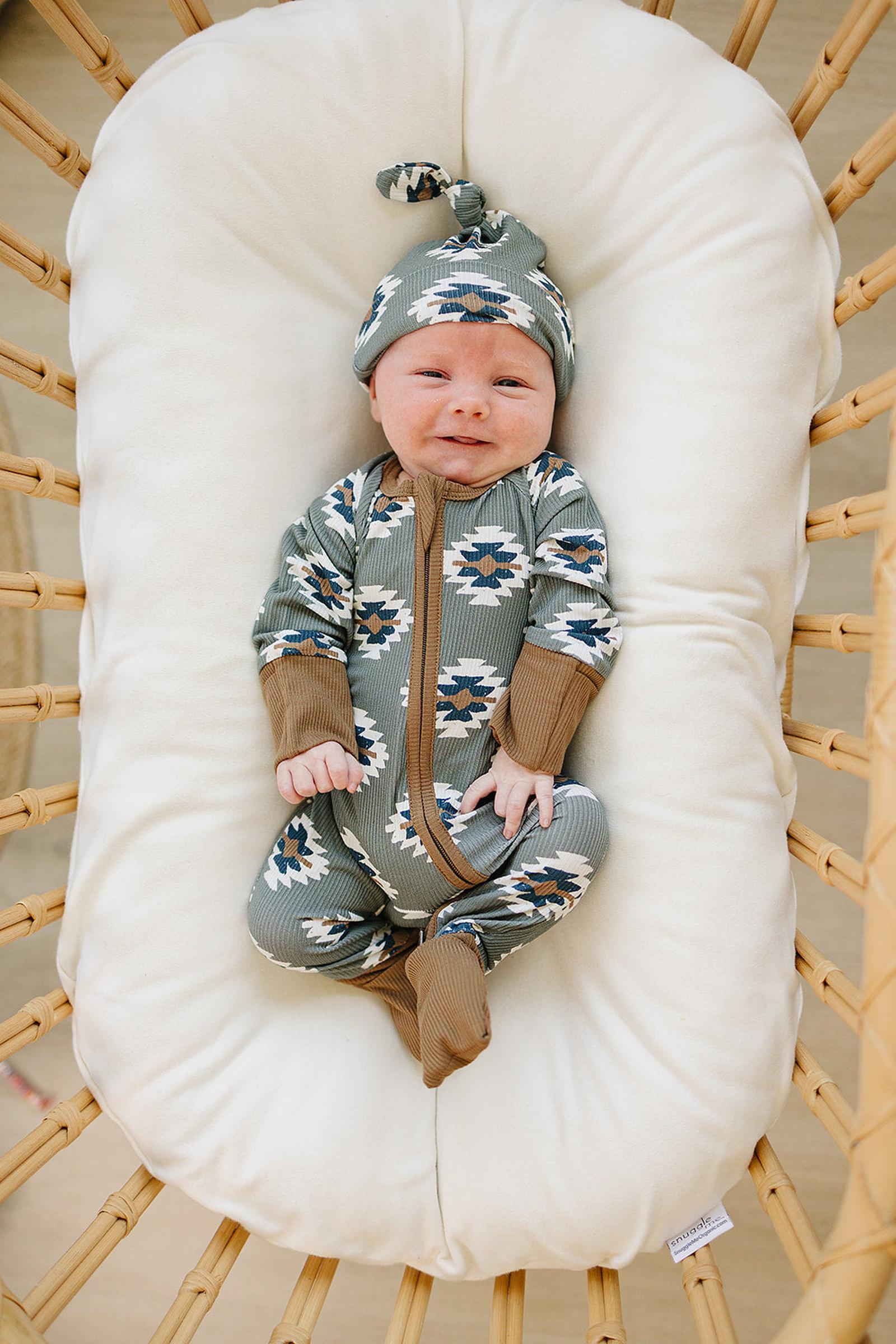 Southwest Aztec Ribbed Zipper Pajama, Bamboo, Rodeo Collection, Baby Essentials