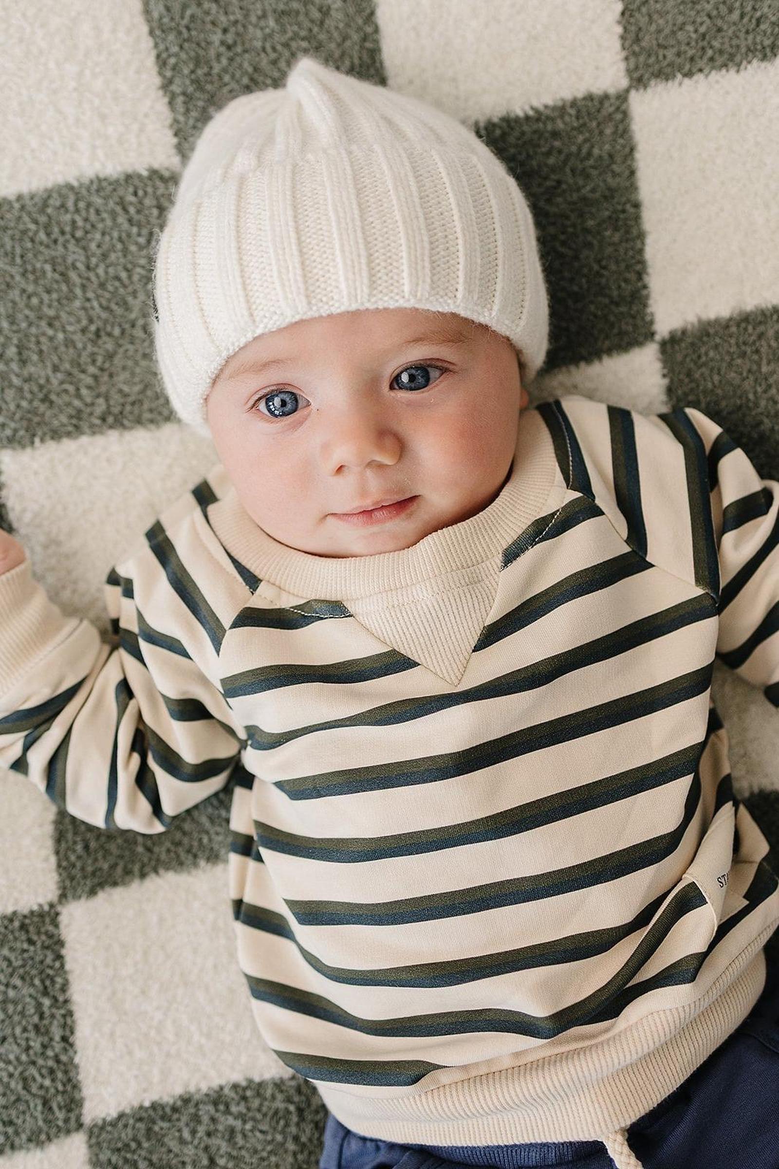 White Chunky Knit Beanie, 100% Angora Wool, Gender Neutral, Baby
