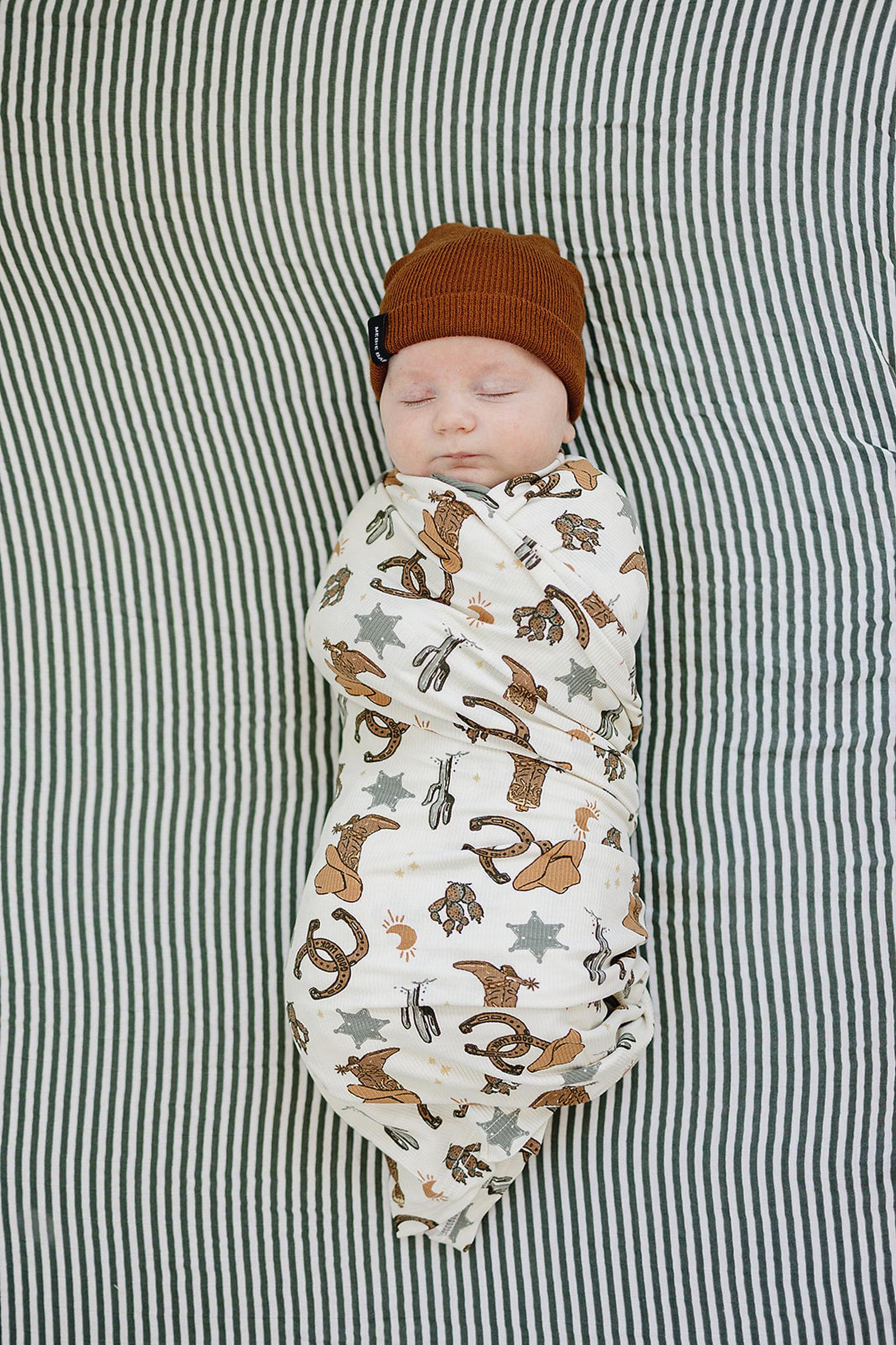 Outlaw Cowboy Ribbed Stretch Swaddle | Rodeo Collection | Bamboo | Baby Essentials